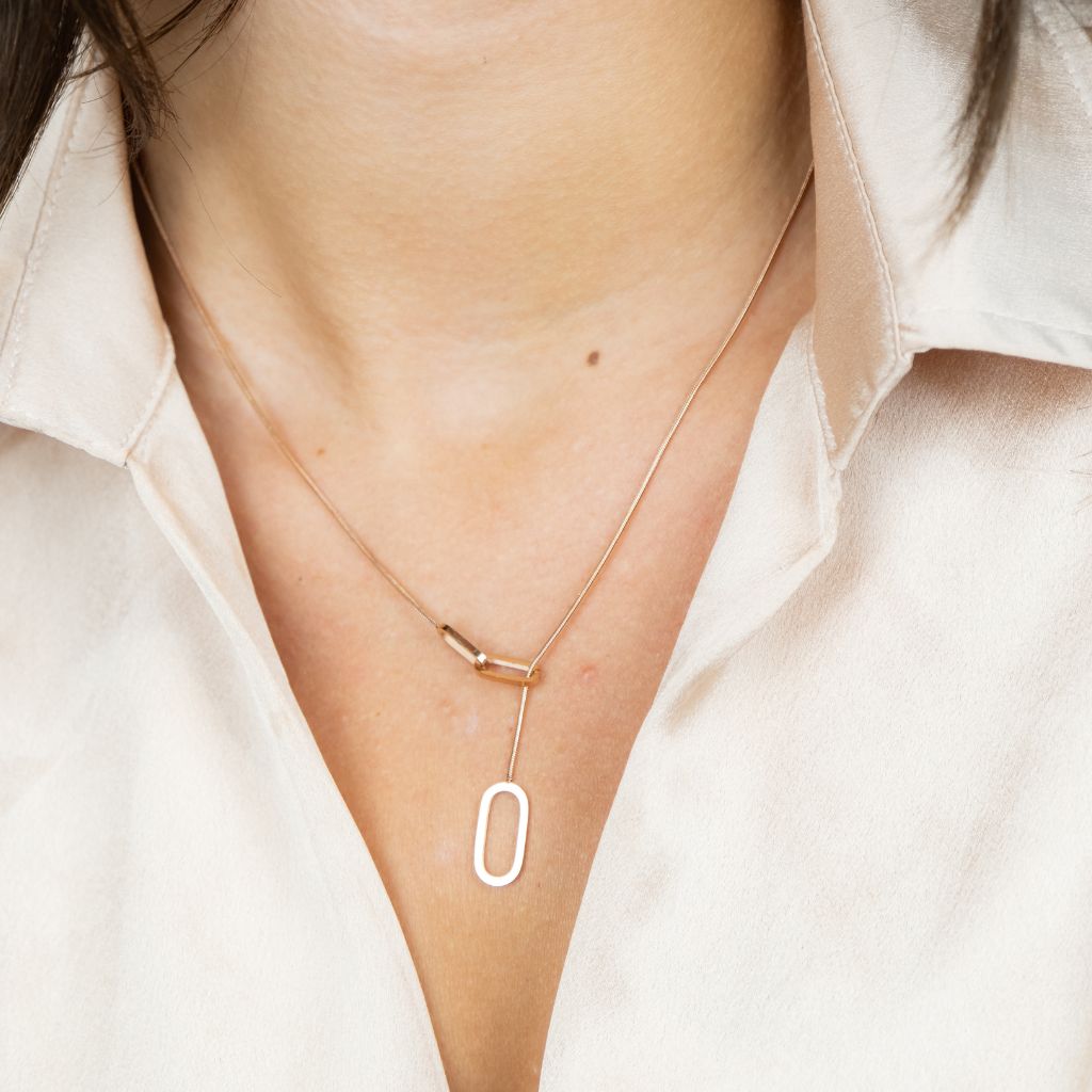 Two Square Geometric Y Shape Square Drop Lariat Cocktail Dress Necklace
