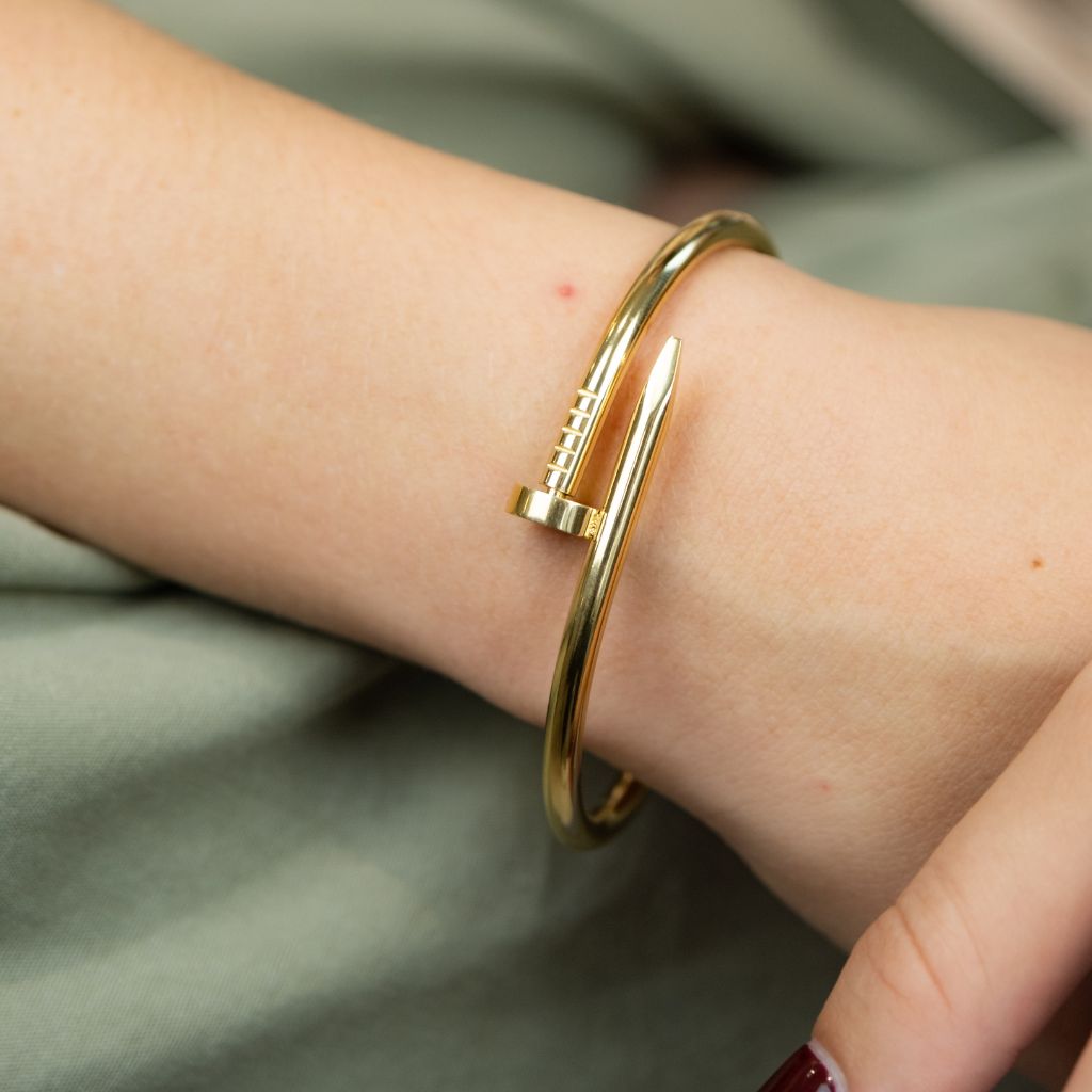 18ct Plated Handmade Nail Luxury Cuff Arm Bangle Bracelet