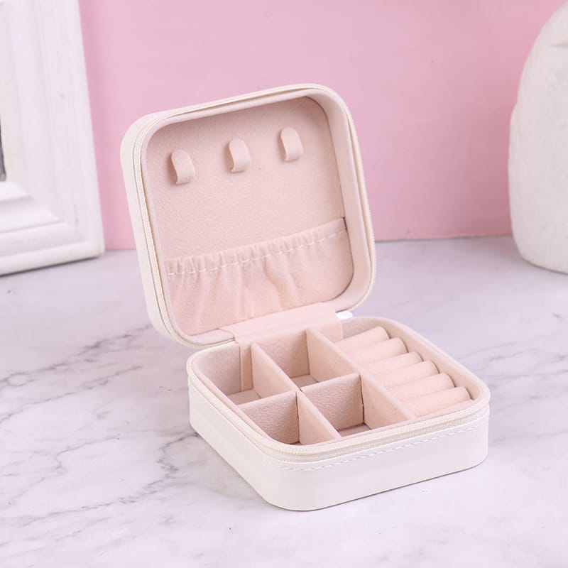 Personalised Compact Soft Square Makeup Keepsake Trinket Travel Jewellery Box — Boho Jewellery UK | The Colourful Aura