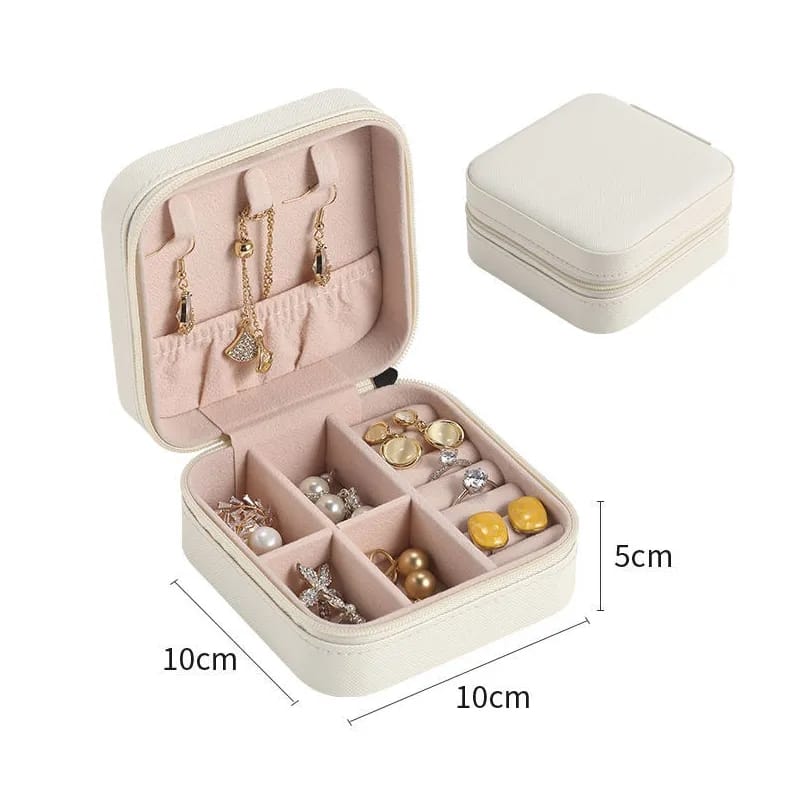 Personalised Compact Soft Square Makeup Keepsake Trinket Travel Jewellery Box