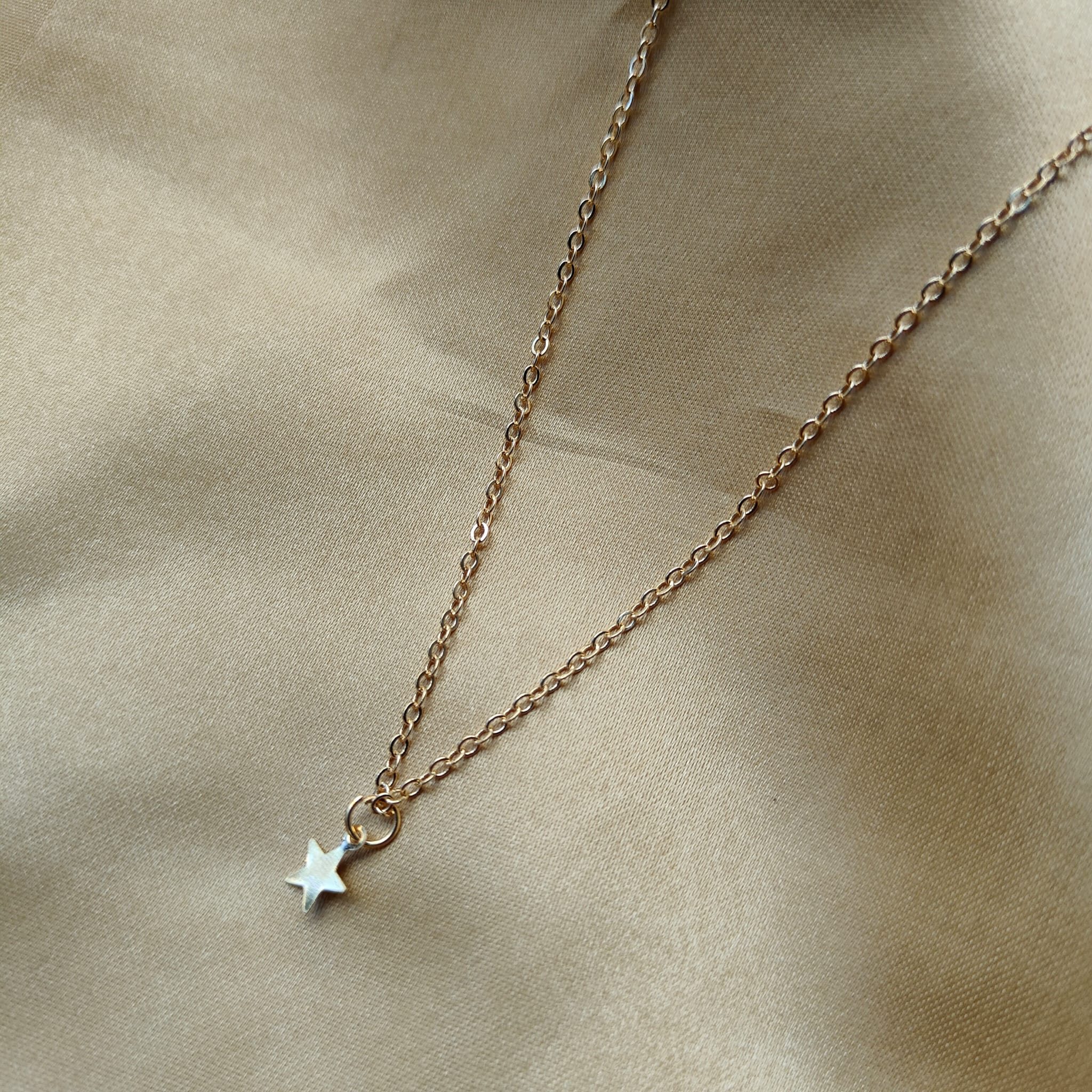 Silver Dainty Crescent Tiny Small Heart Pendant Necklace