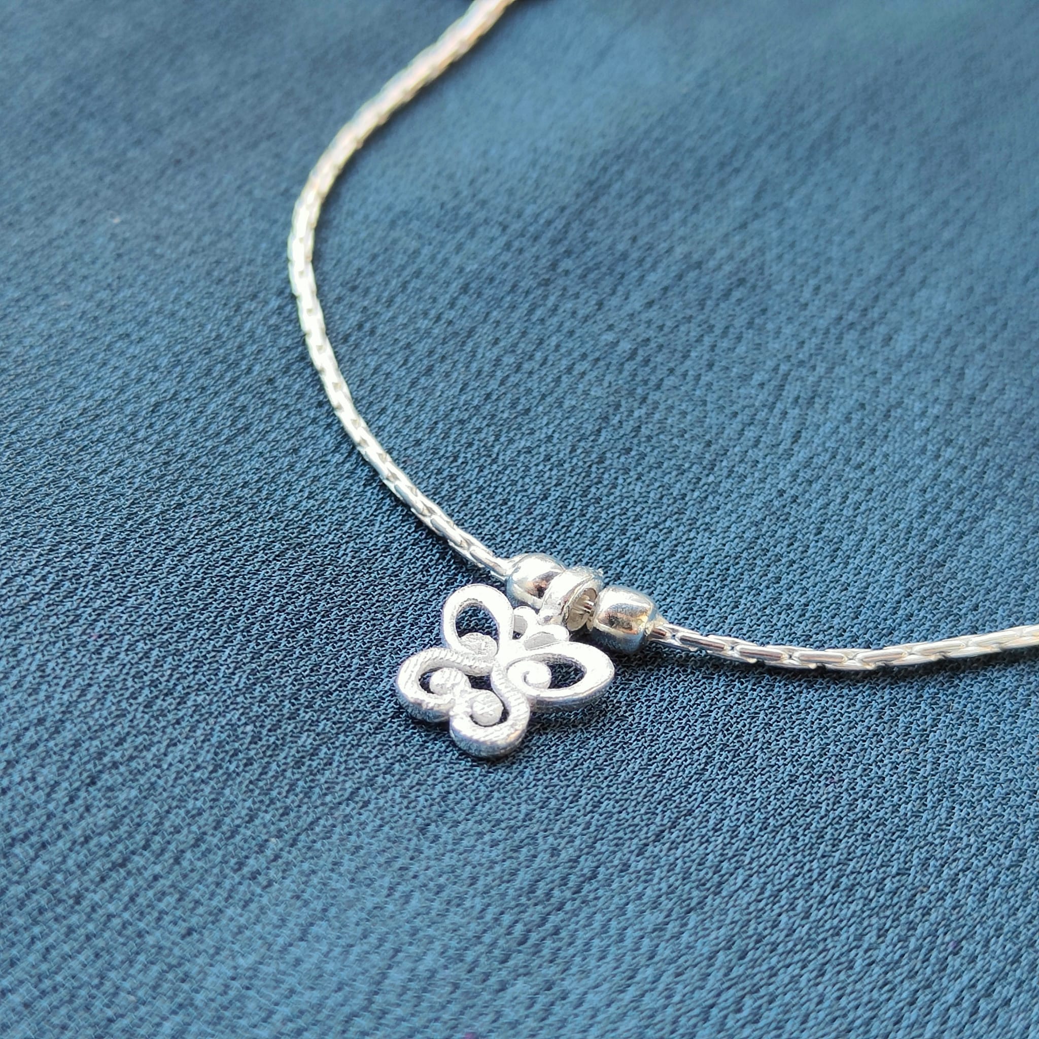 Sterling silver butterfly on sale anklet