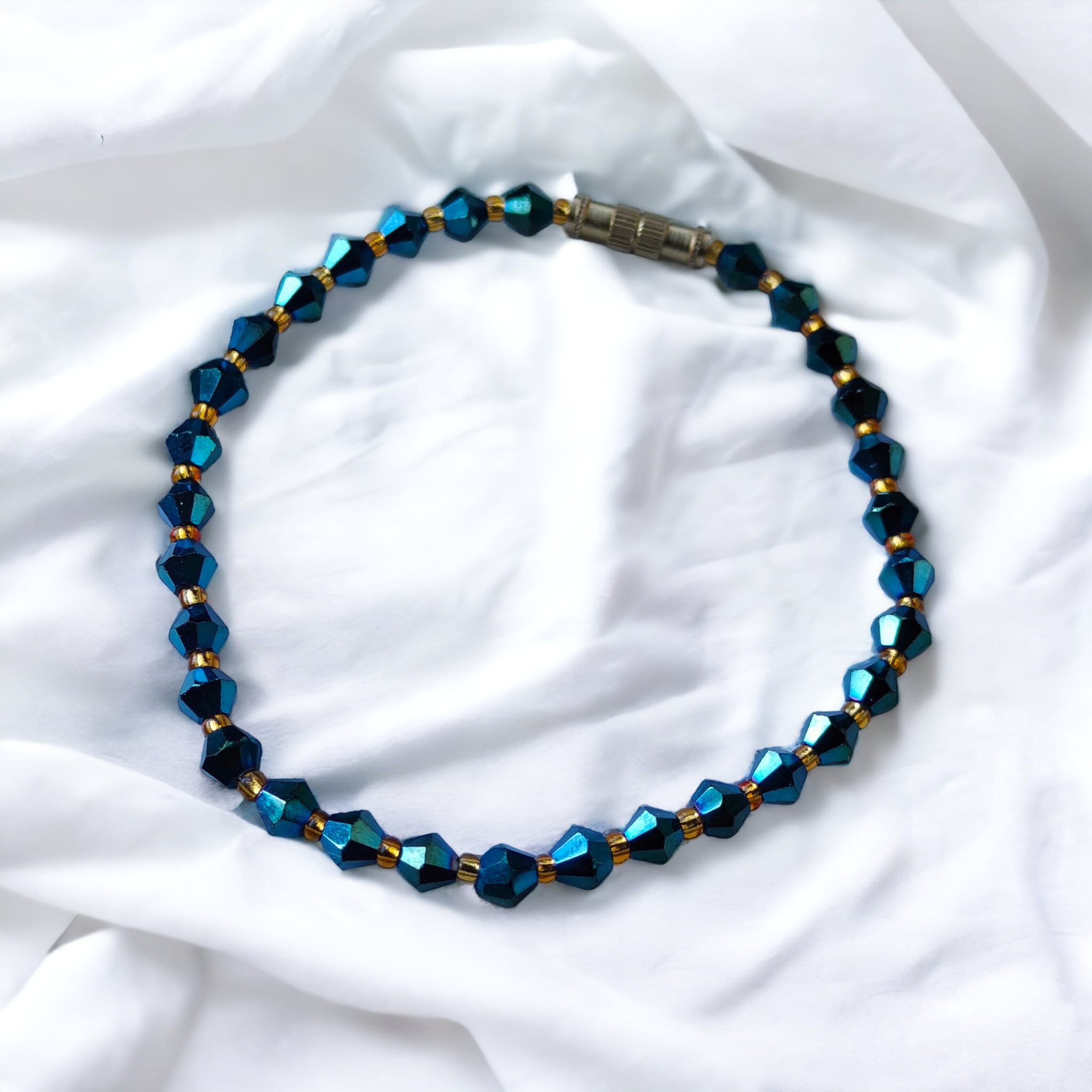 Mutlicolour Gold Crystal Beaded Sparkle minmalist Elegant Bracelet