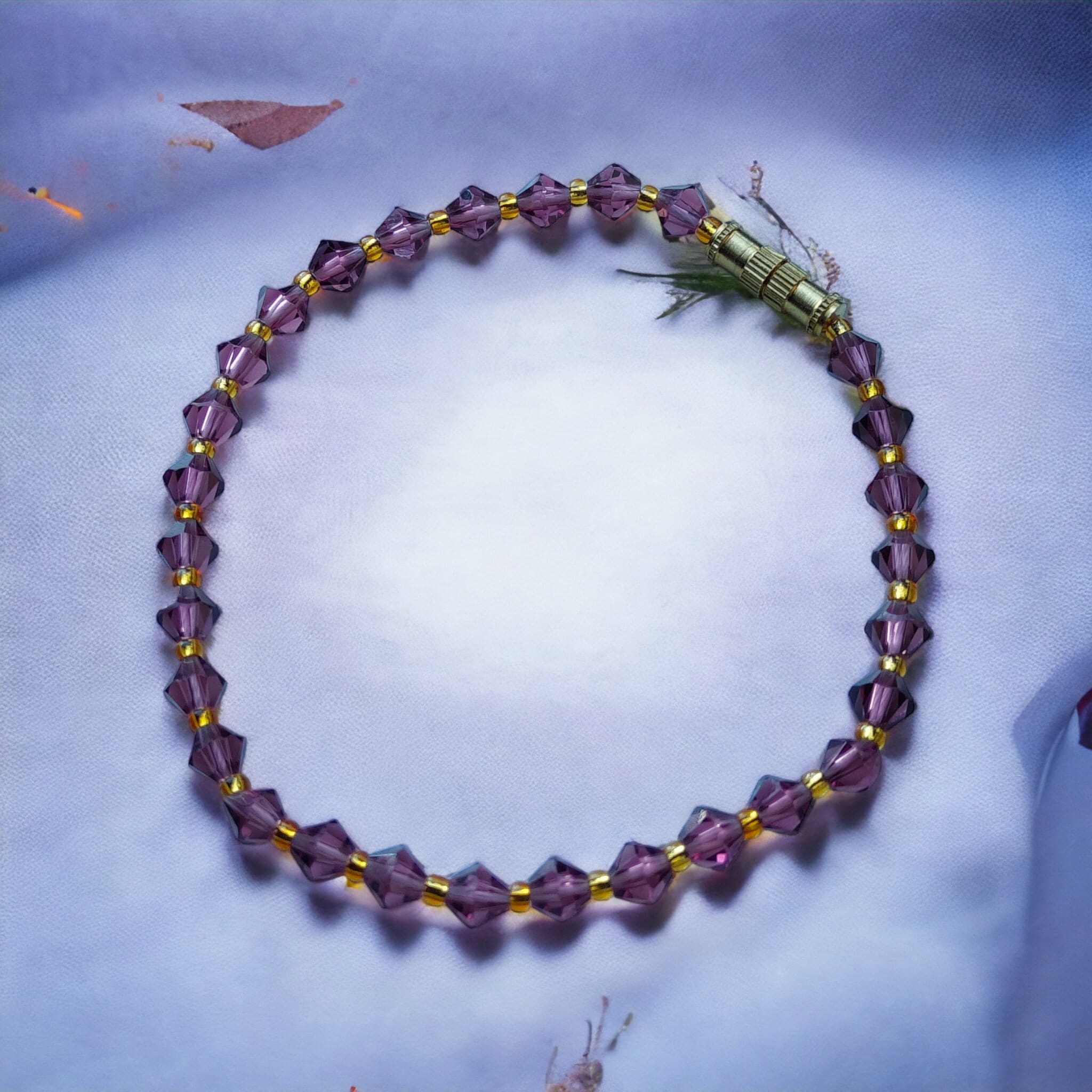 Mutlicolour Gold Crystal Beaded Sparkle minmalist Elegant Bracelet