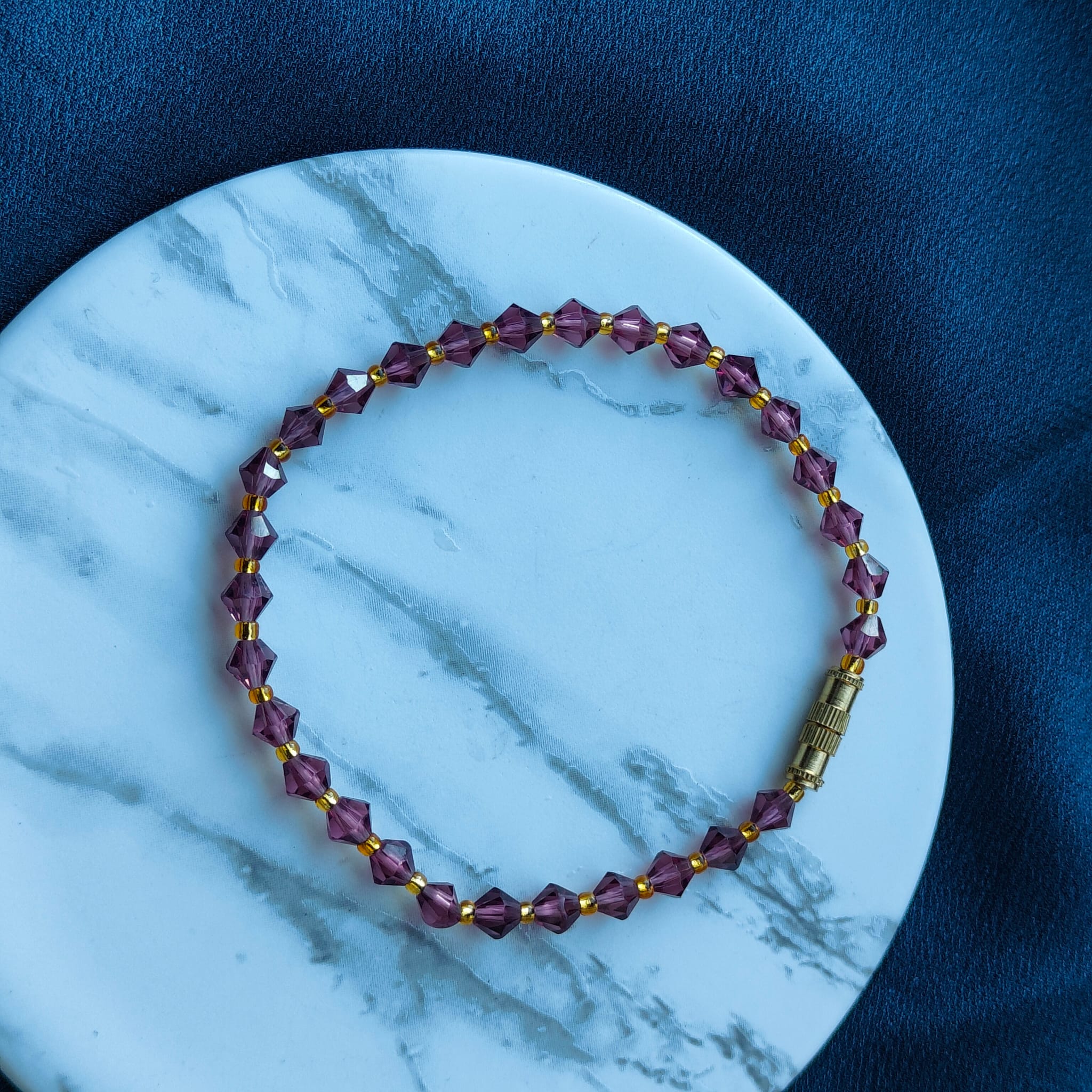 Mutlicolour Gold Crystal Beaded Sparkle minmalist Elegant Bracelet