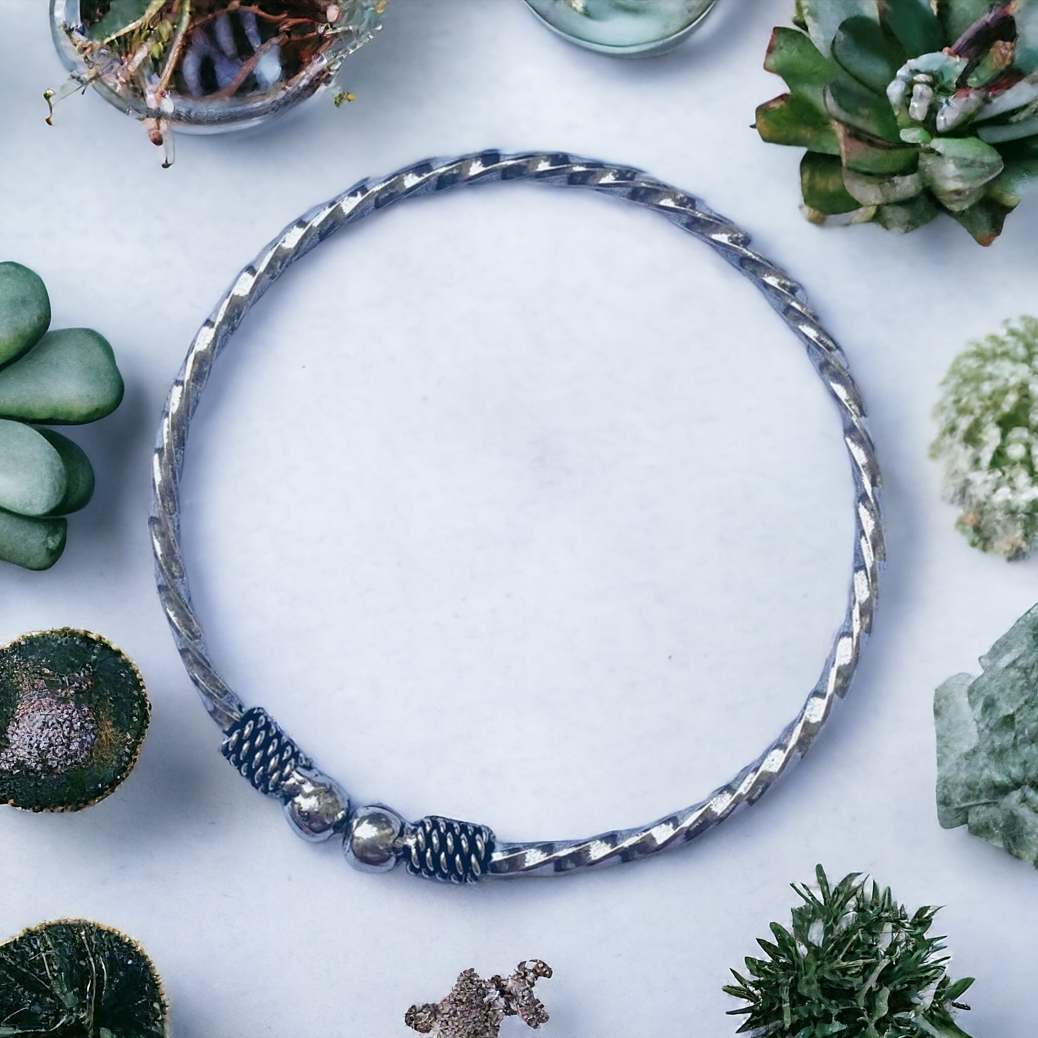 Oxidised Indian Tribal Silver Ethnic Boho Gypsy Open Kada Bangle Bracelet