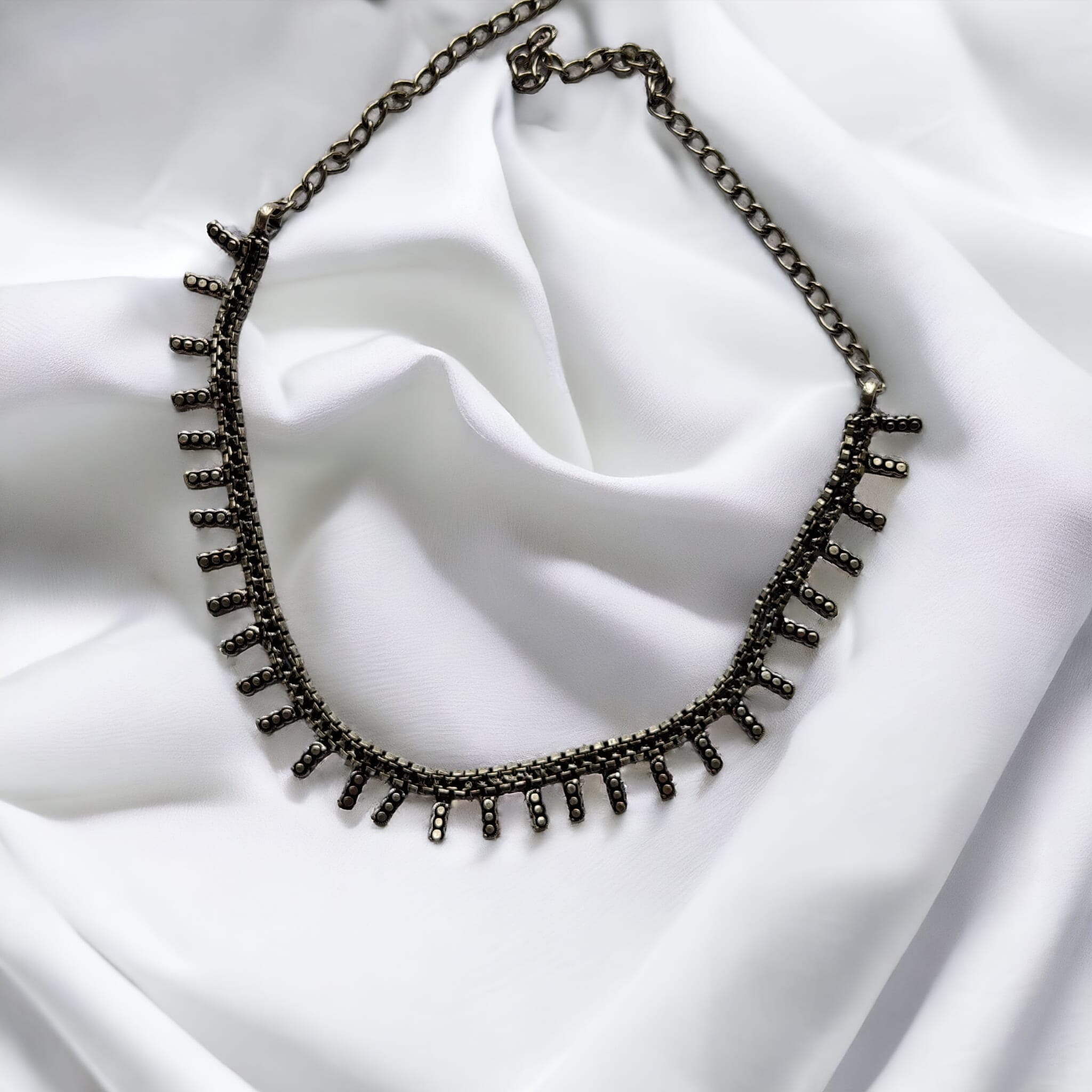 Statement Elegance Chain Indian Oxidised Boho Choker Temple Choker Necklace