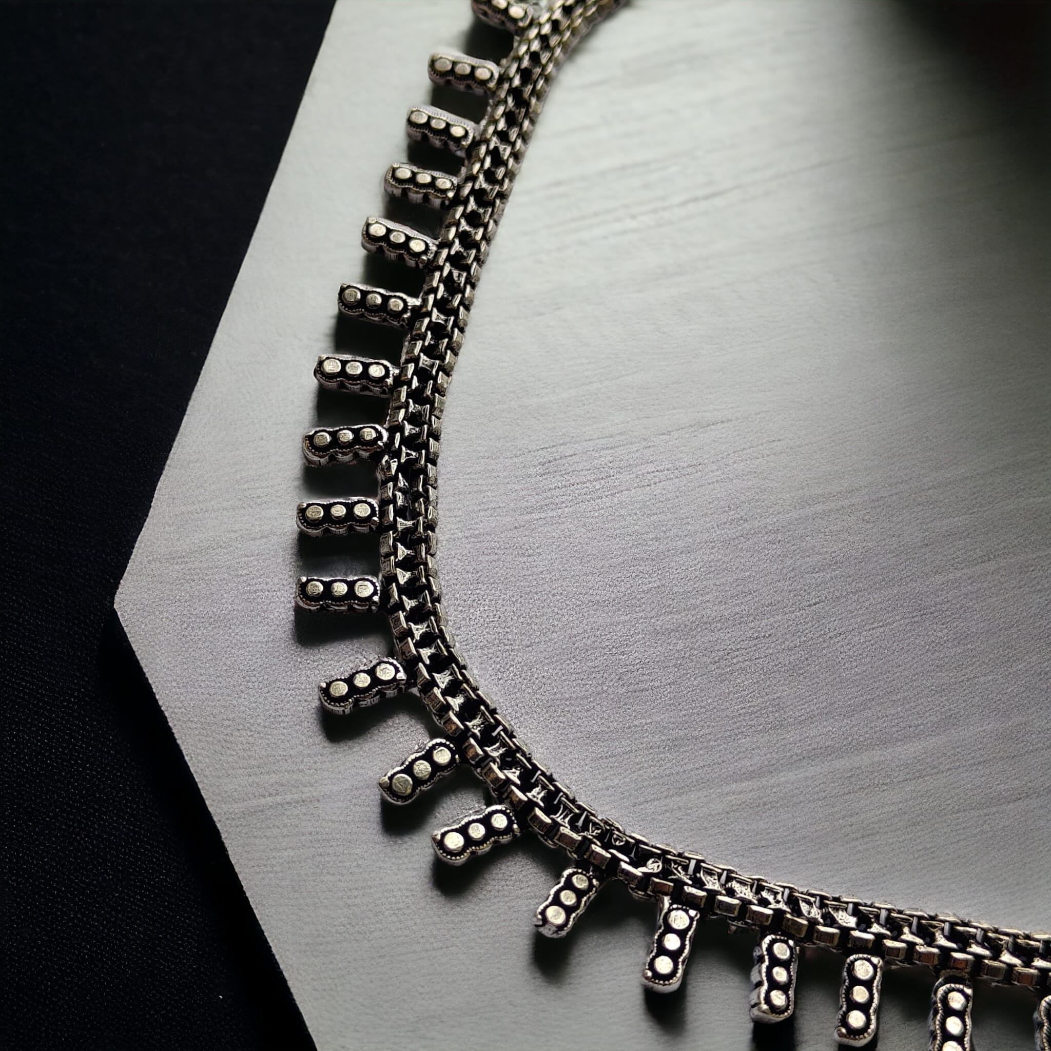 Statement Elegance Chain Indian Oxidised Boho Choker Temple Choker Necklace