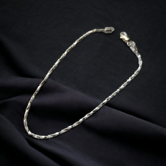 Sterling Silver Minimalistic Summer Indie Indian Twist Payal Anklet