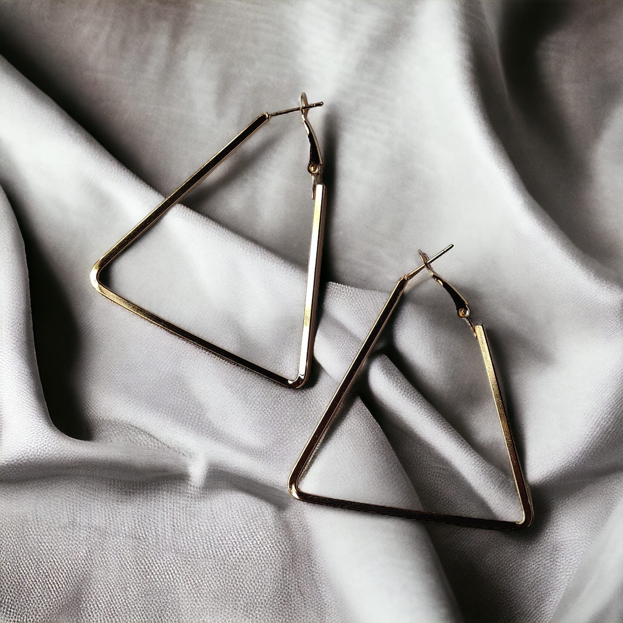 Large Triangle Summer Beach Dainty Hoop Earring