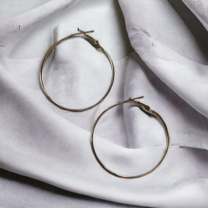Silver Boho Large Round Geometric Hoop Earrings (Close-up Detail) | The Colourful Aura