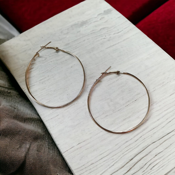 Gold Boho Large Round Geometric Hoop Earrings (Close-up Detail) | The Colourful Aura