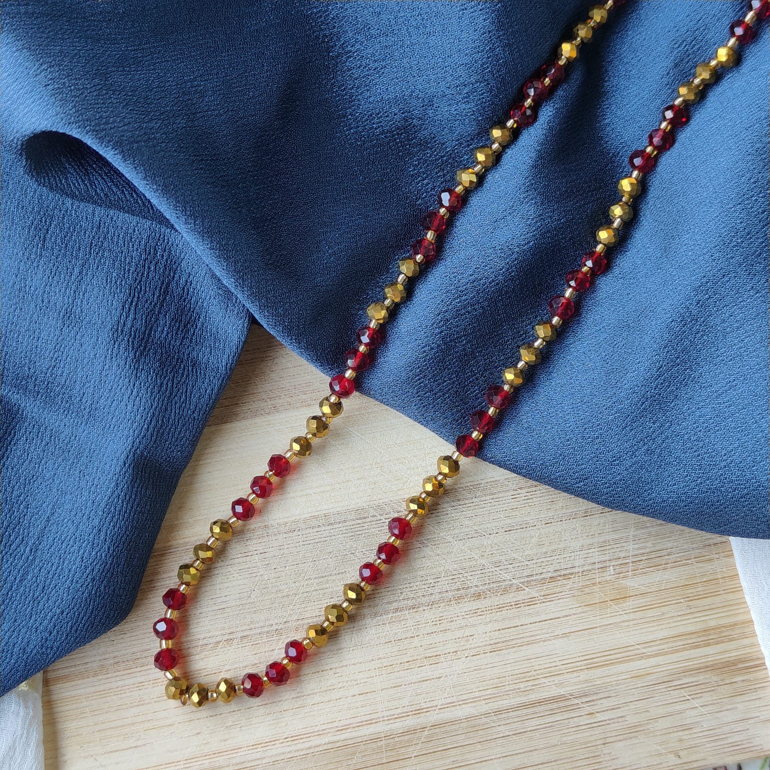 Red Gold Handmade Freshwater Bohemian Necklace
