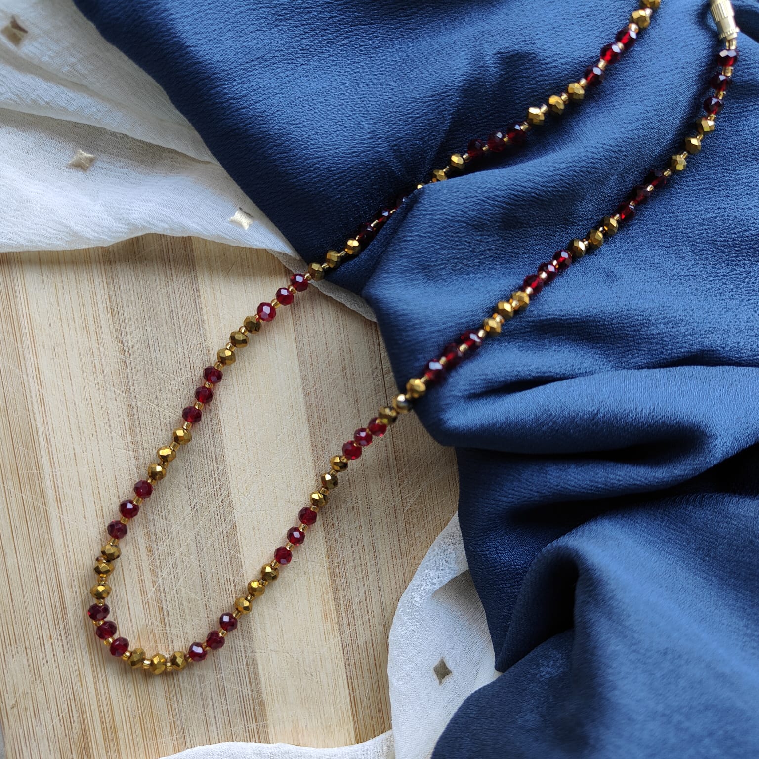 Red Gold Handmade Freshwater Bohemian Necklace