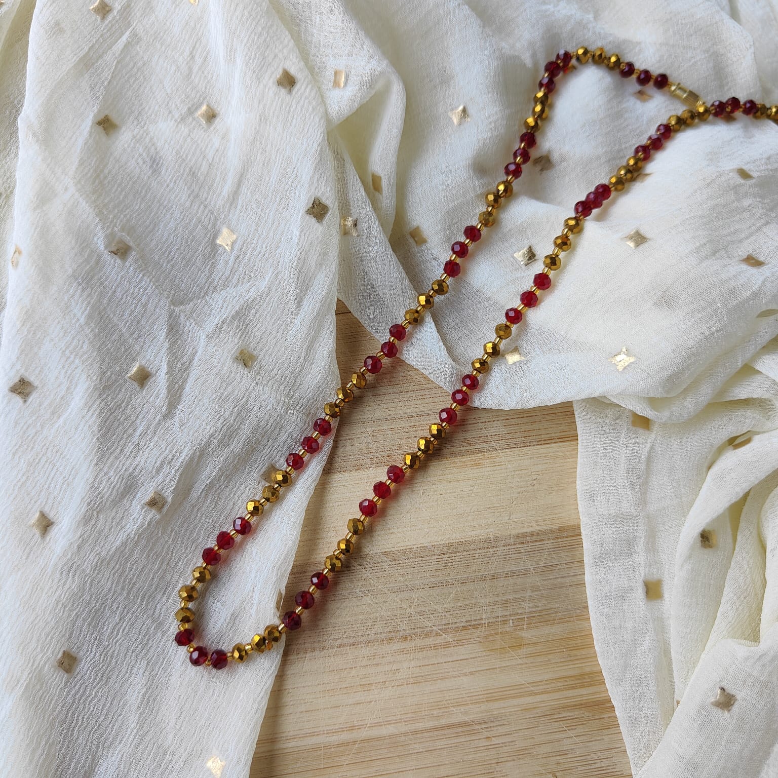 Red Gold Handmade Freshwater Bohemian Necklace