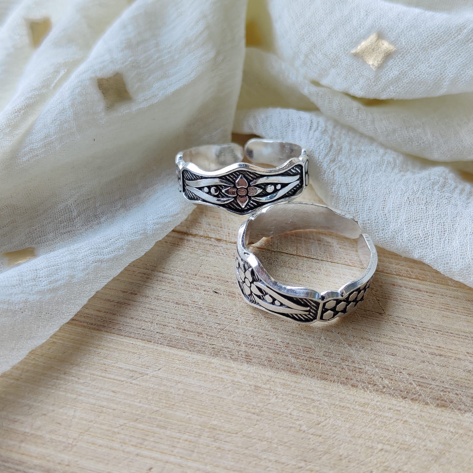 Adjustable Silver Midi Band Dainty Zehen Hippie Band Toe Ring Set