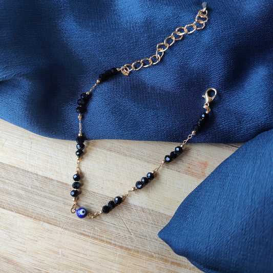 Evil Eye Black Beads Indian Mangalsutra Protection Nazaria Bracelet