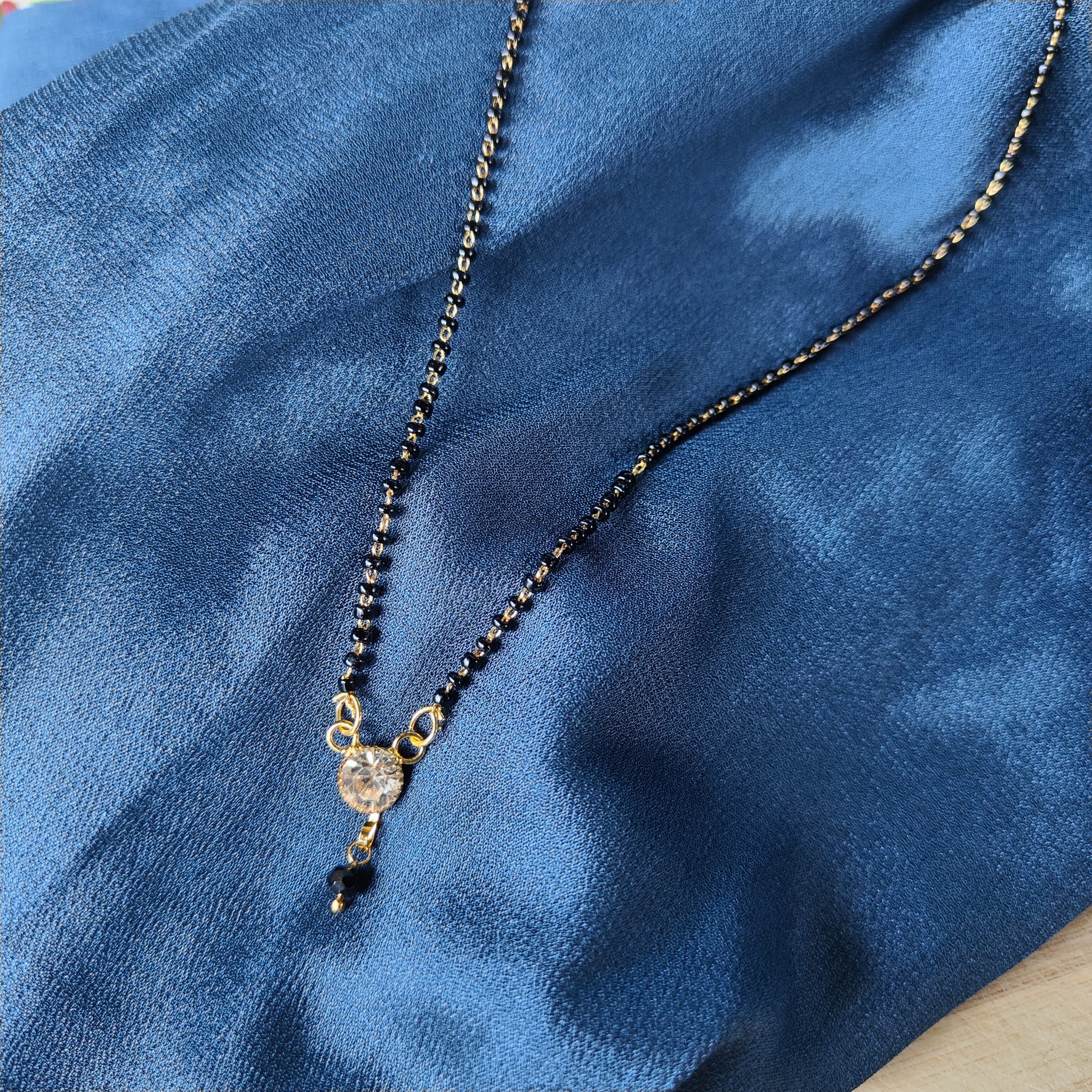 Black Beaded Indian Asian Nazar Mangalsutra Choker Necklace