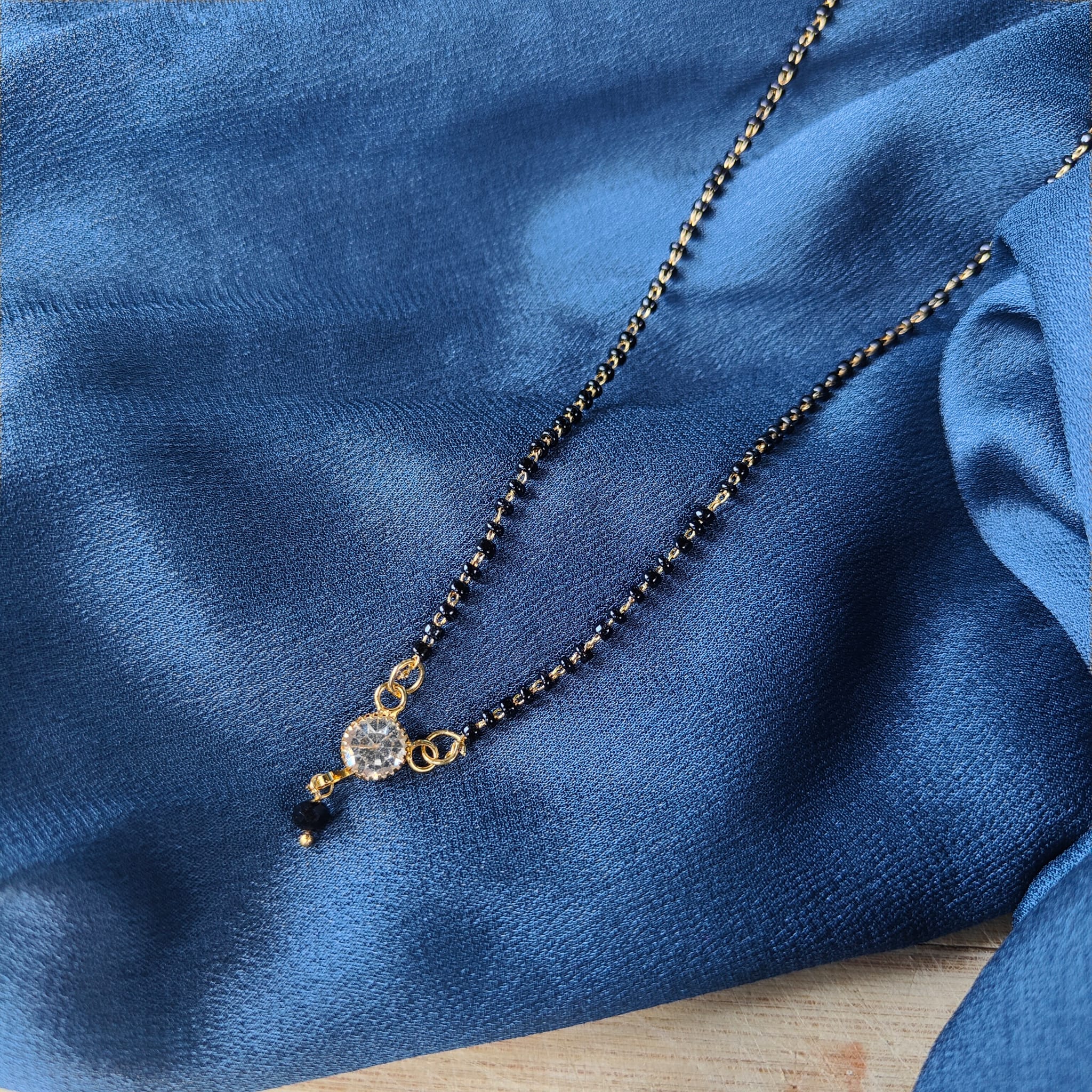 Black Beaded Indian Asian Nazar Mangalsutra Choker Necklace