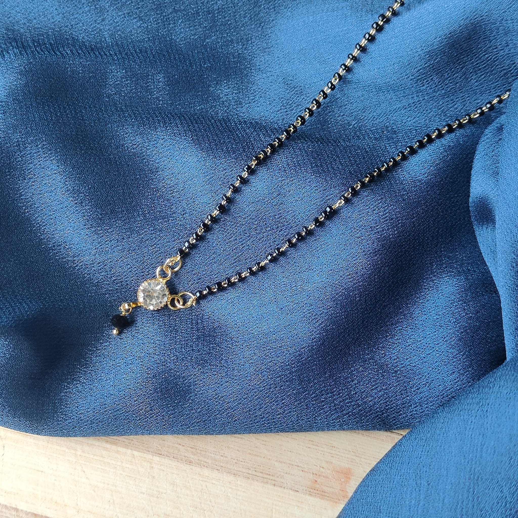 Black Beaded Indian Asian Nazar Mangalsutra Choker Necklace