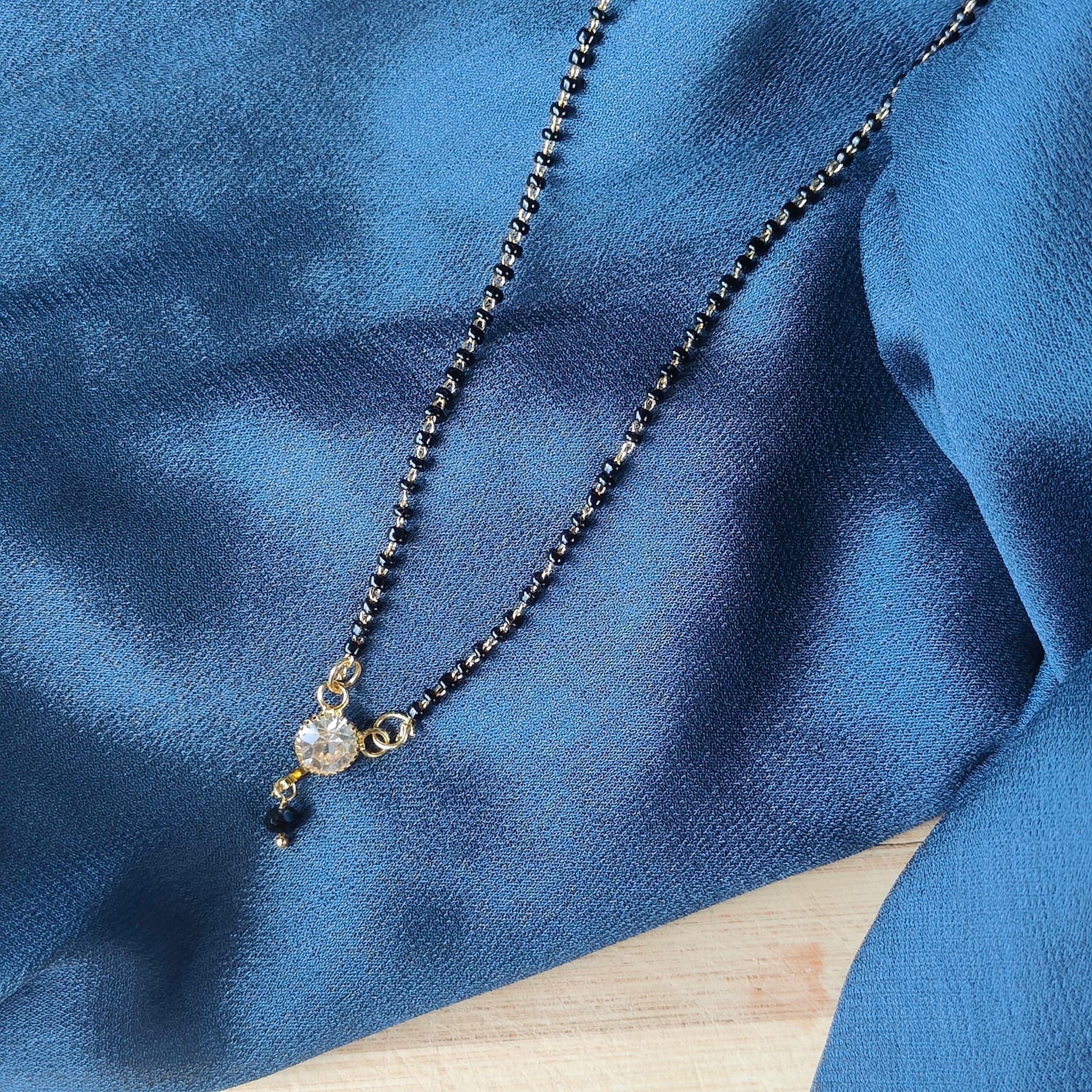Black Beaded Indian Asian Nazar Mangalsutra Choker Necklace