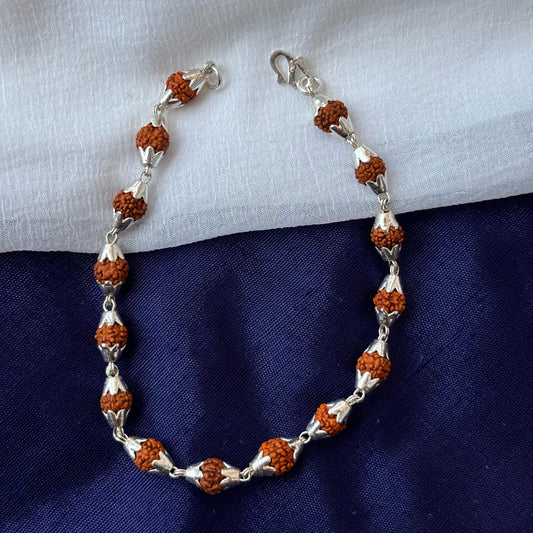 Sterling silver rudraksha hindu unsex bracelet