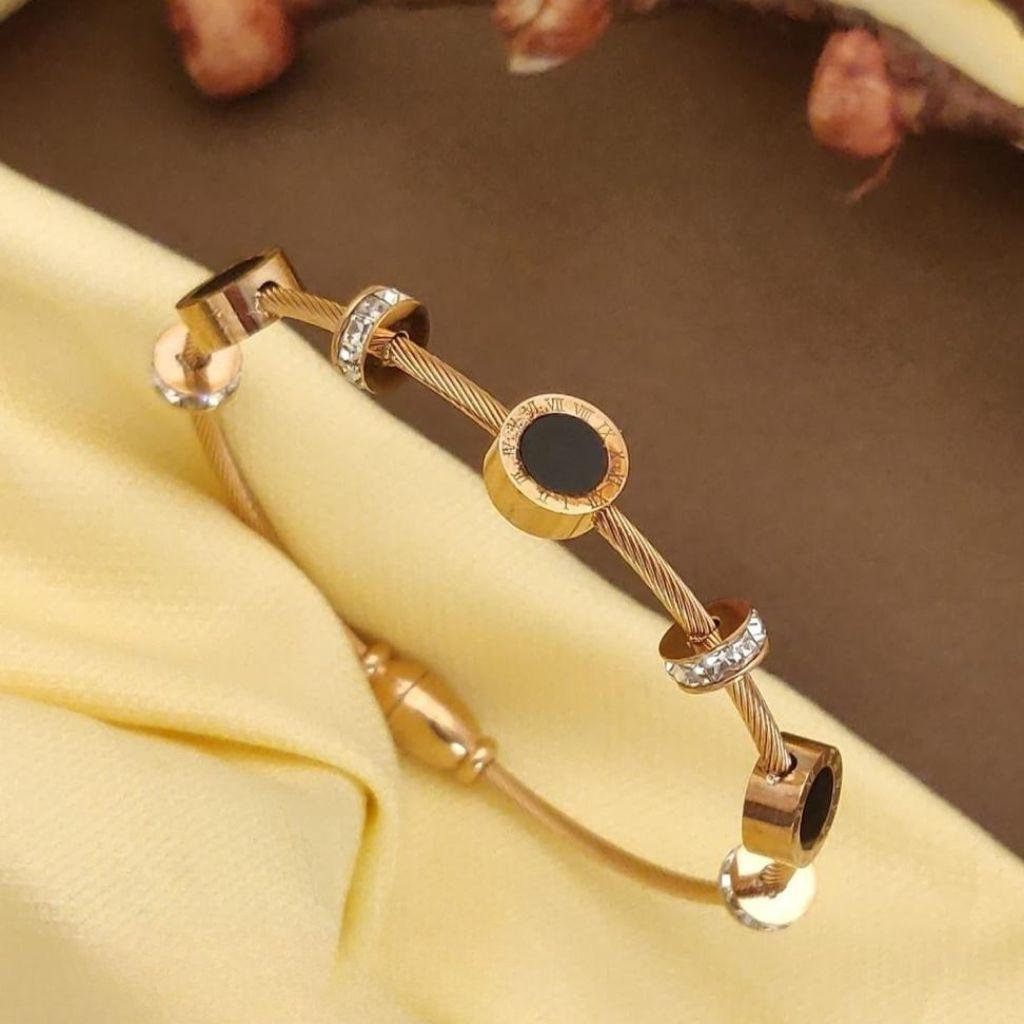 Roman Dual Colour Roman Charm Bracelet Bangle