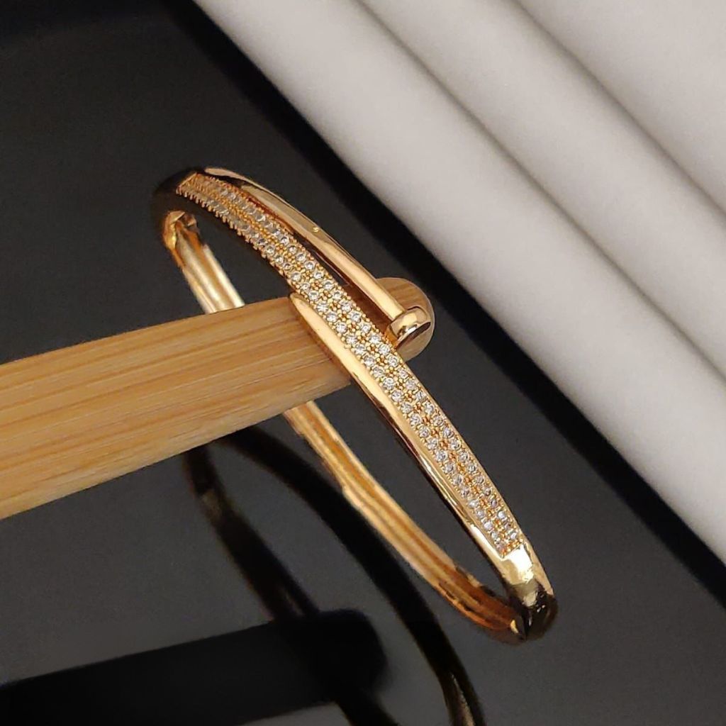 Brass Zircon Luxury Cuff Wrist Bangle Bracelet