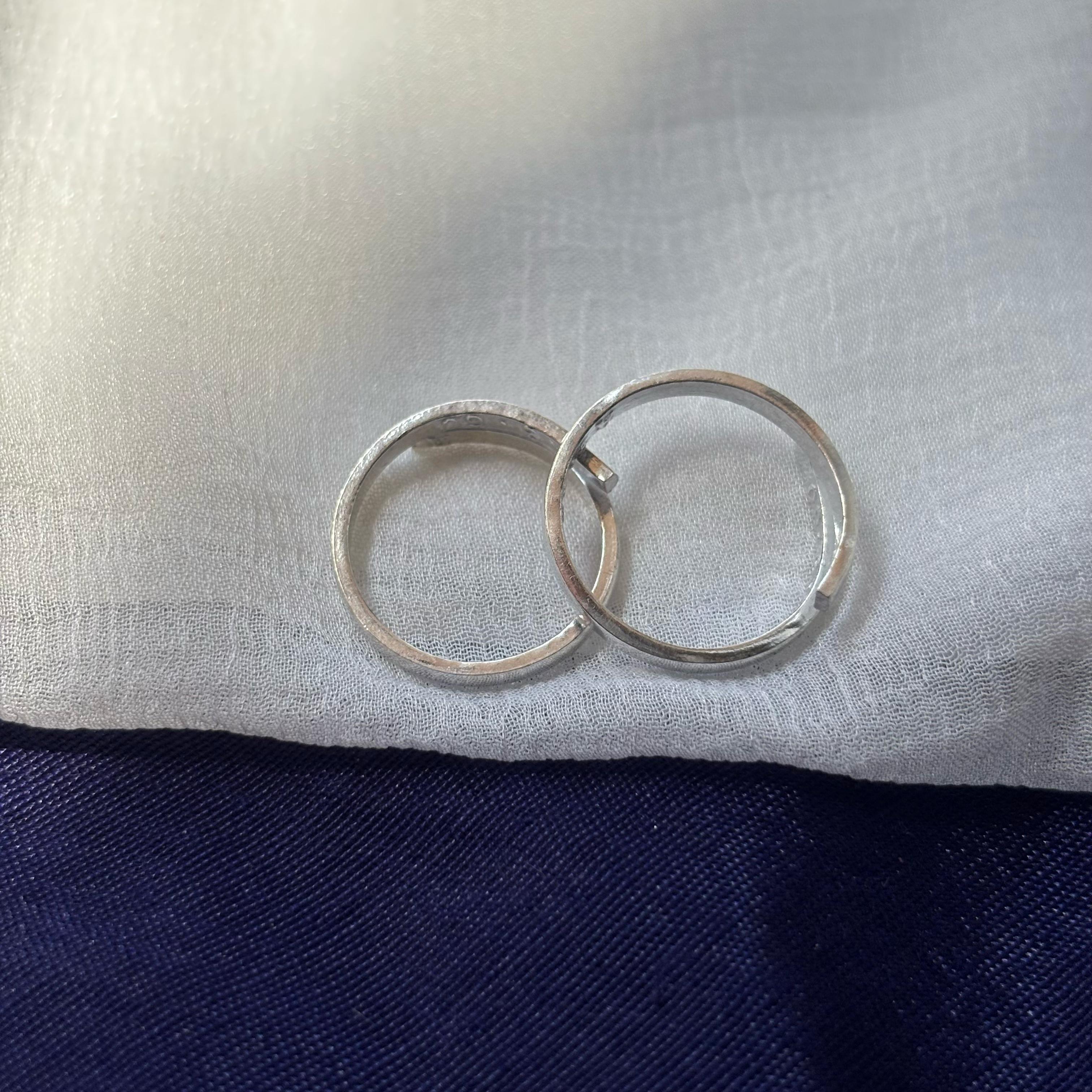 Adjustable Plain Pure Silver Slim Unisex Stacking Band Cuff Ring