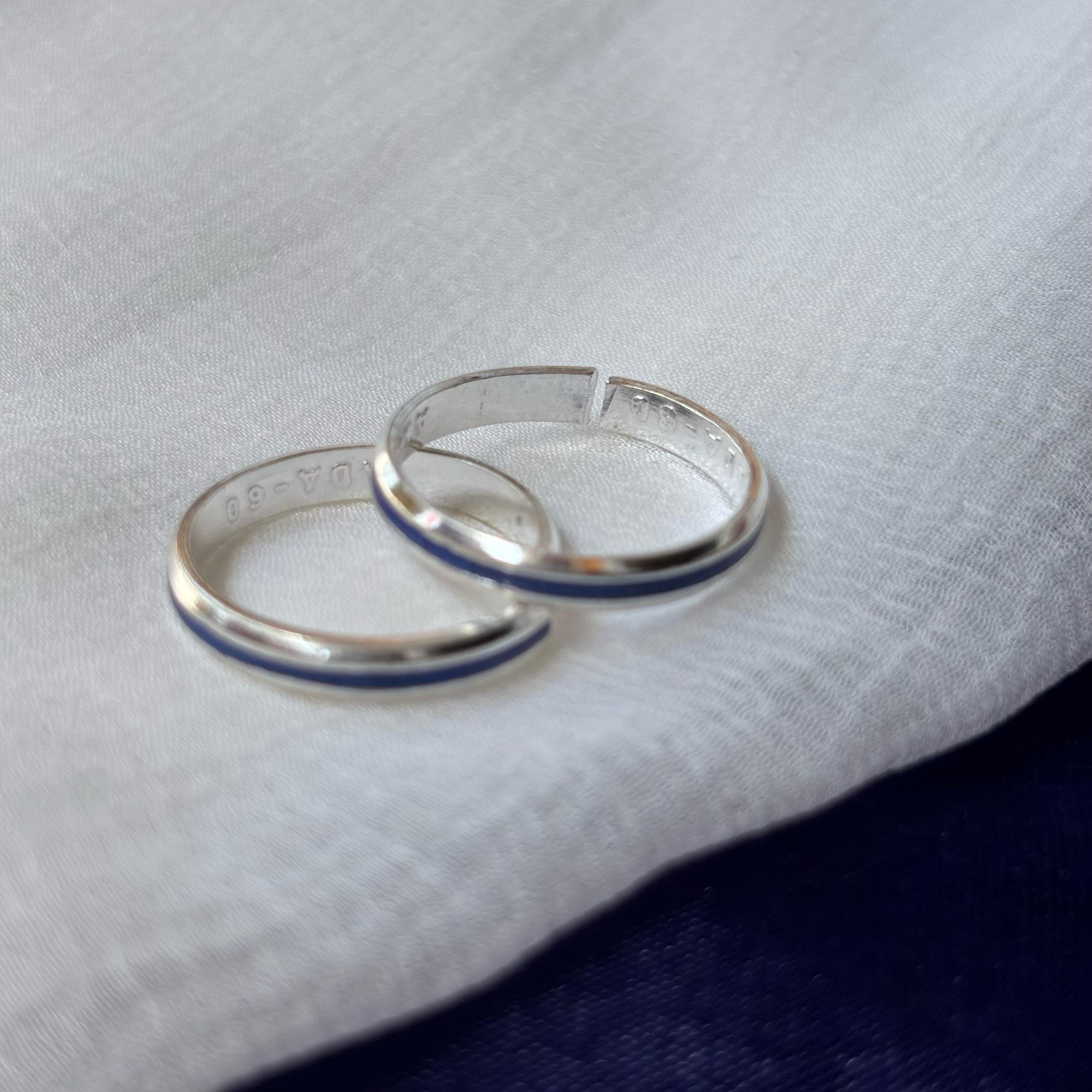 Pure Silver Blue Bohemian Indian Bichiya Slim Toe Ring