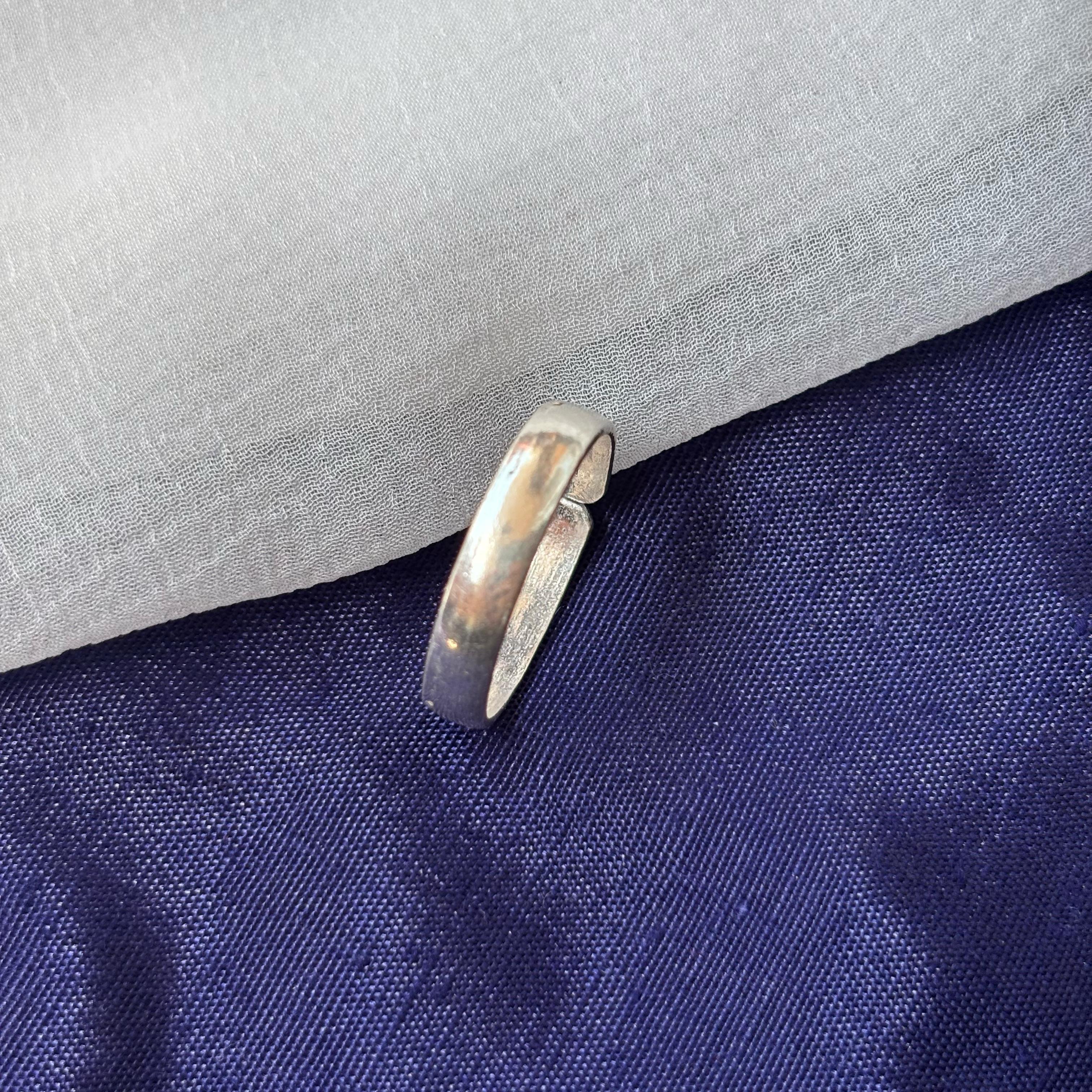 Adjustable Plain Pure Silver Slim Unisex Stacking Band Cuff Ring