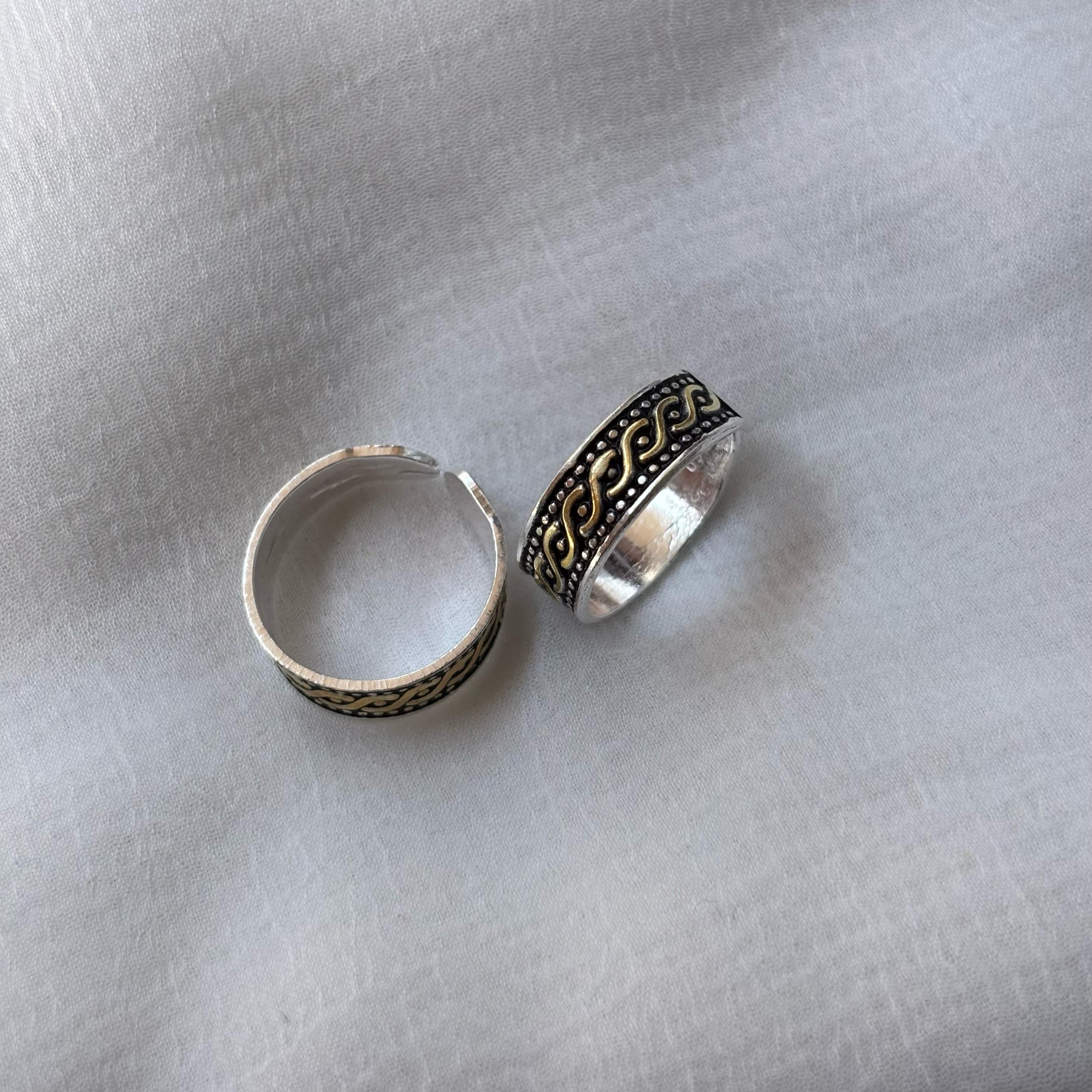 Black Bohemian Midi Beach Stacking Band Toe Ring