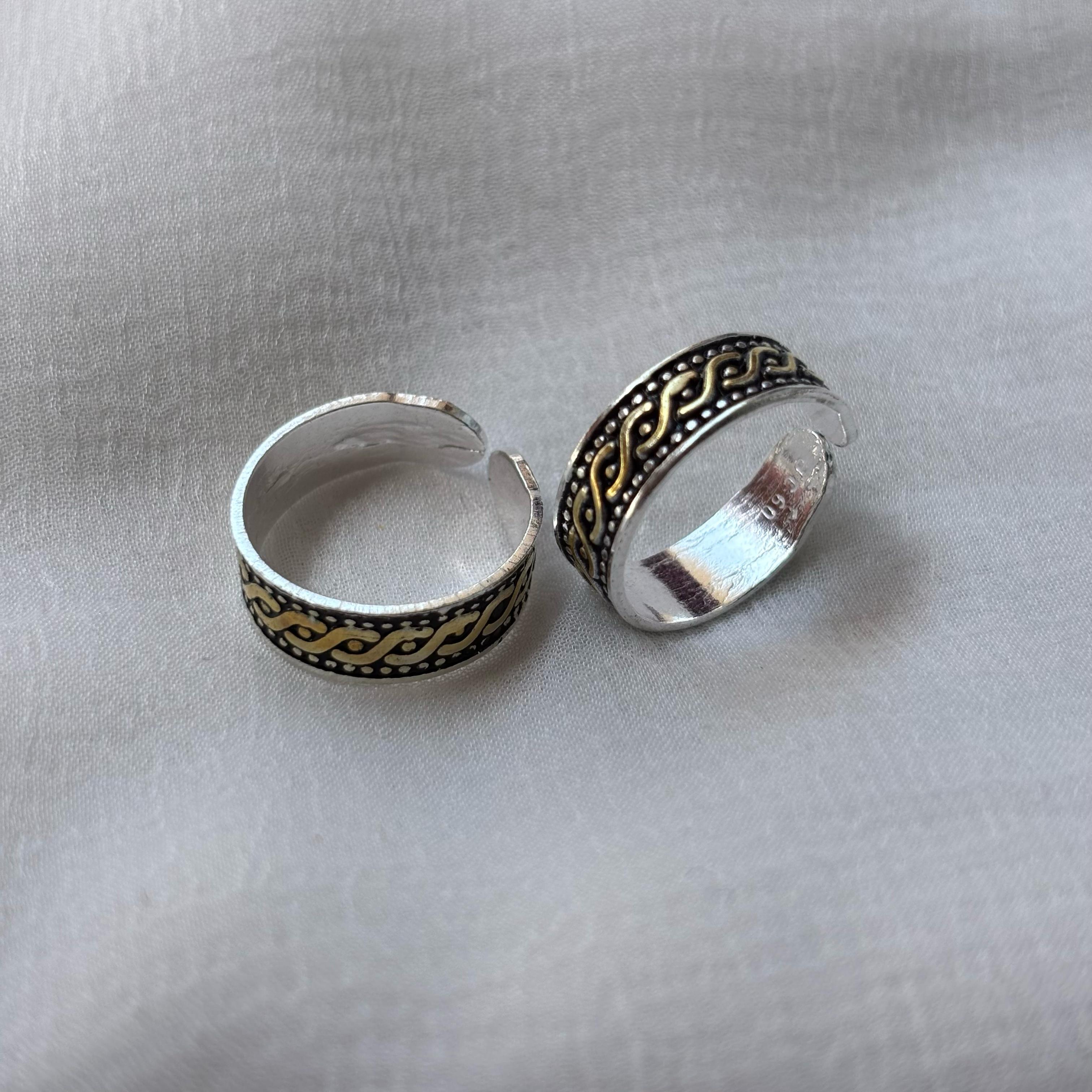 Black Bohemian Midi Beach Stacking Band Toe Ring
