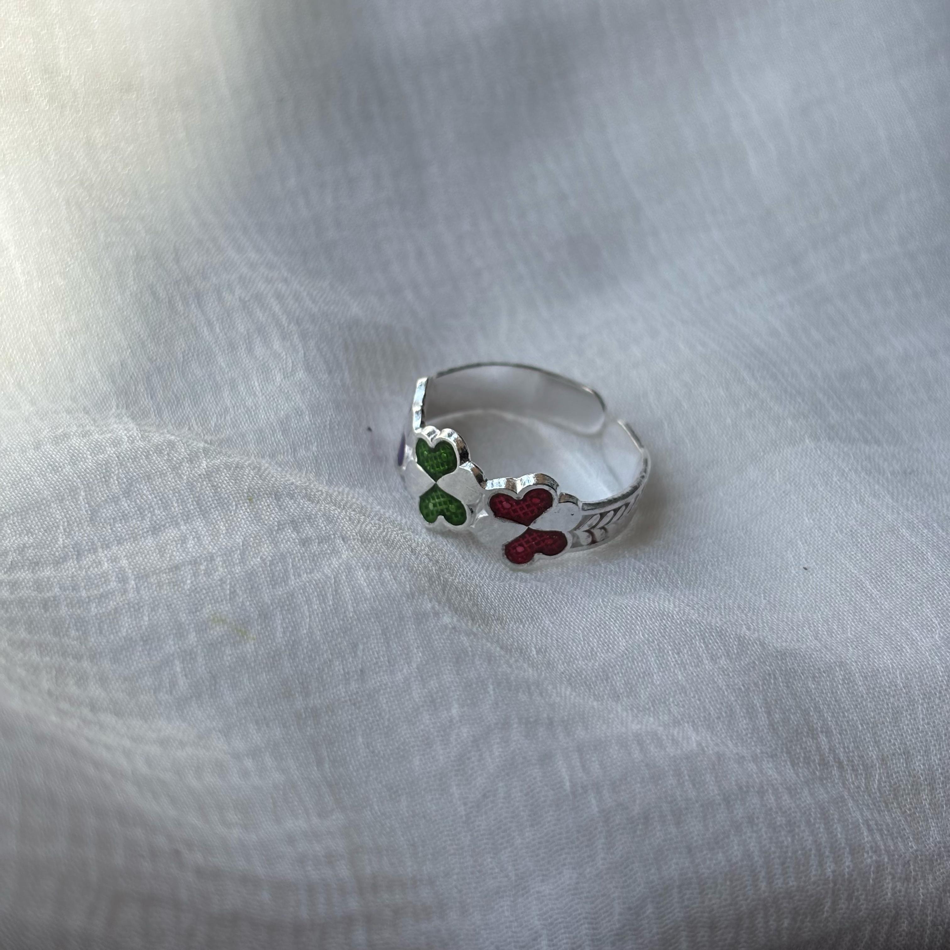 925 Silver Colourful Butterfly Bohemian Indian Bichiya Midi Toe Ring