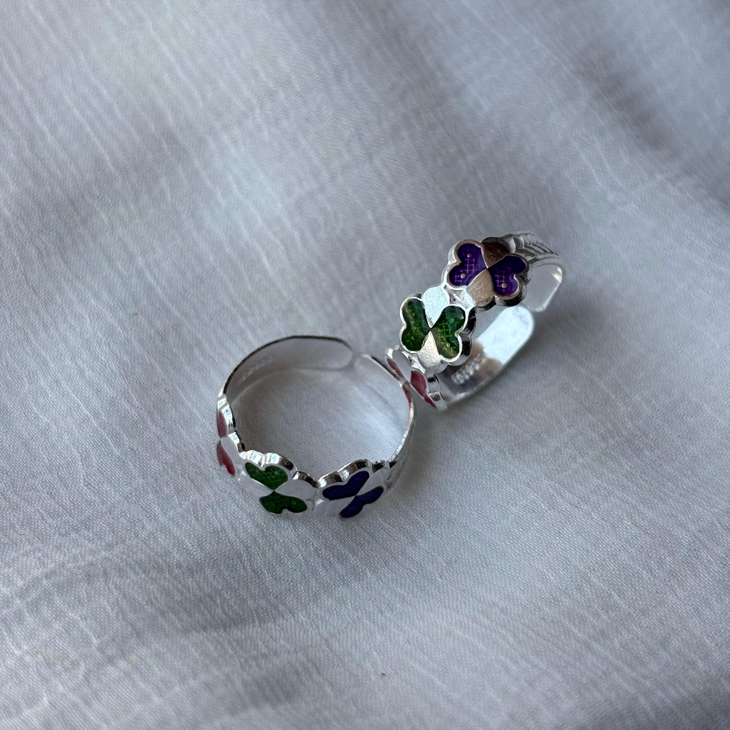 925 Silver Colourful Butterfly Bohemian Indian Bichiya Midi Toe Ring