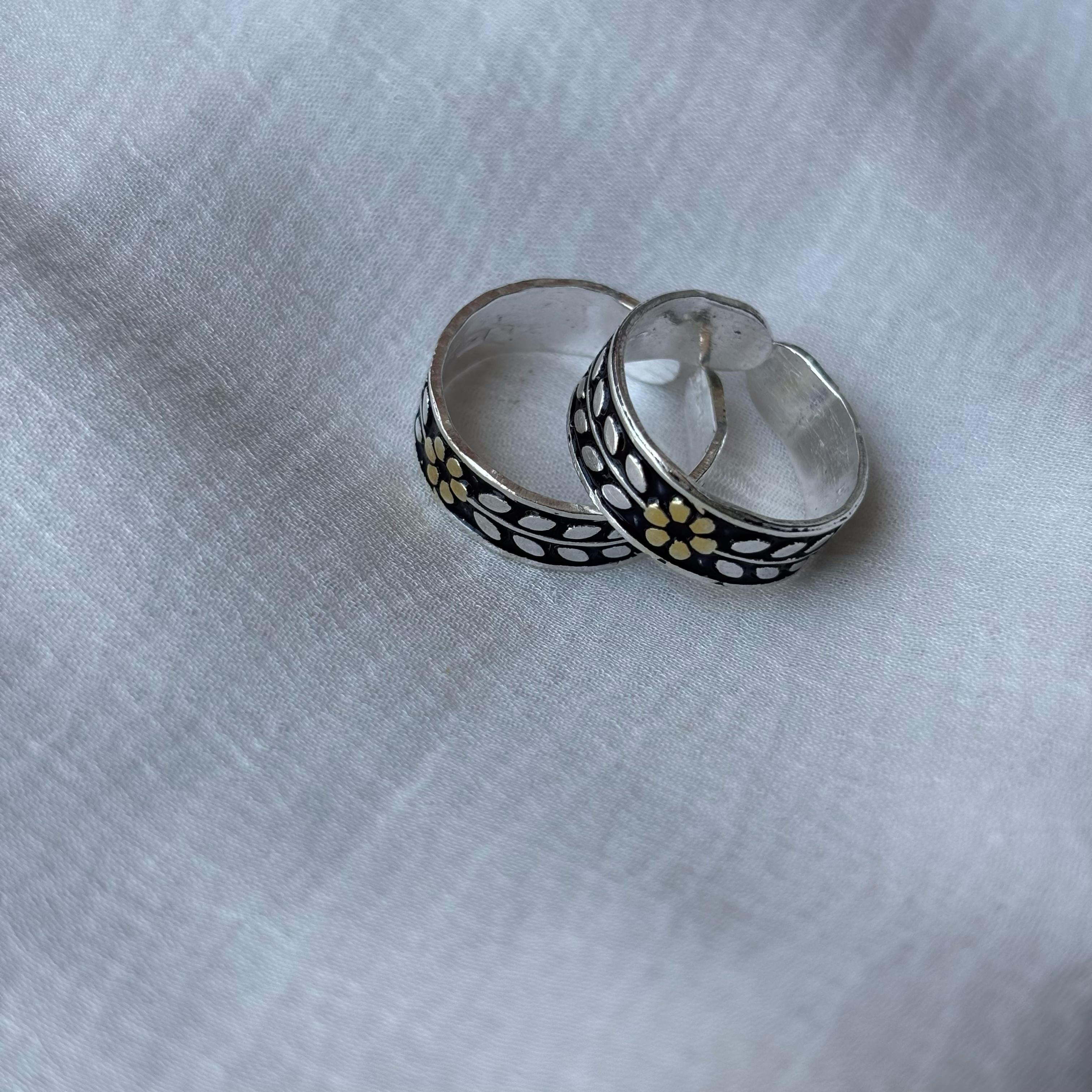 925 Silver Leaf Bohemian Adjustable Dainty Band Toe Ring