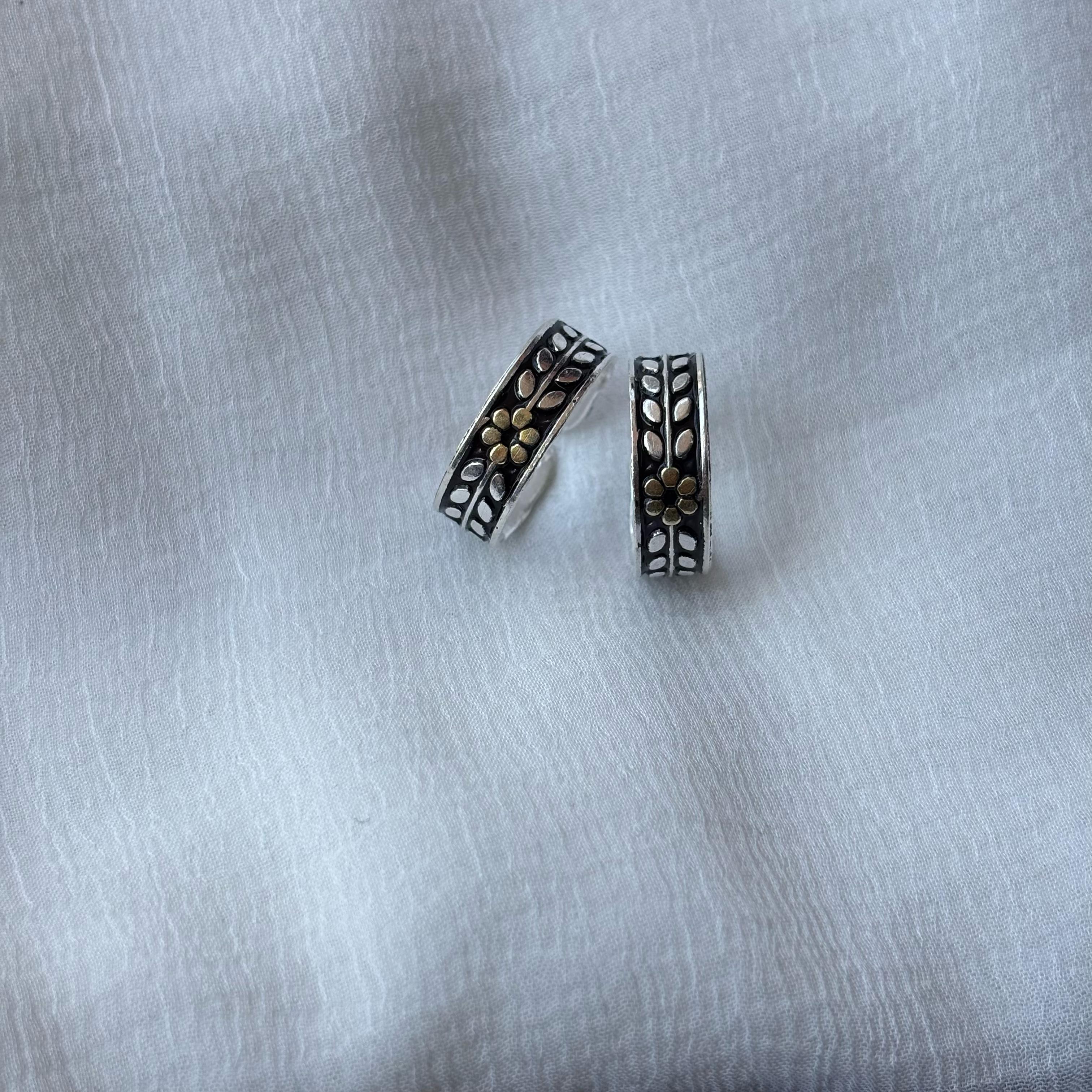 925 Silver Leaf Bohemian Adjustable Dainty Band Toe Ring