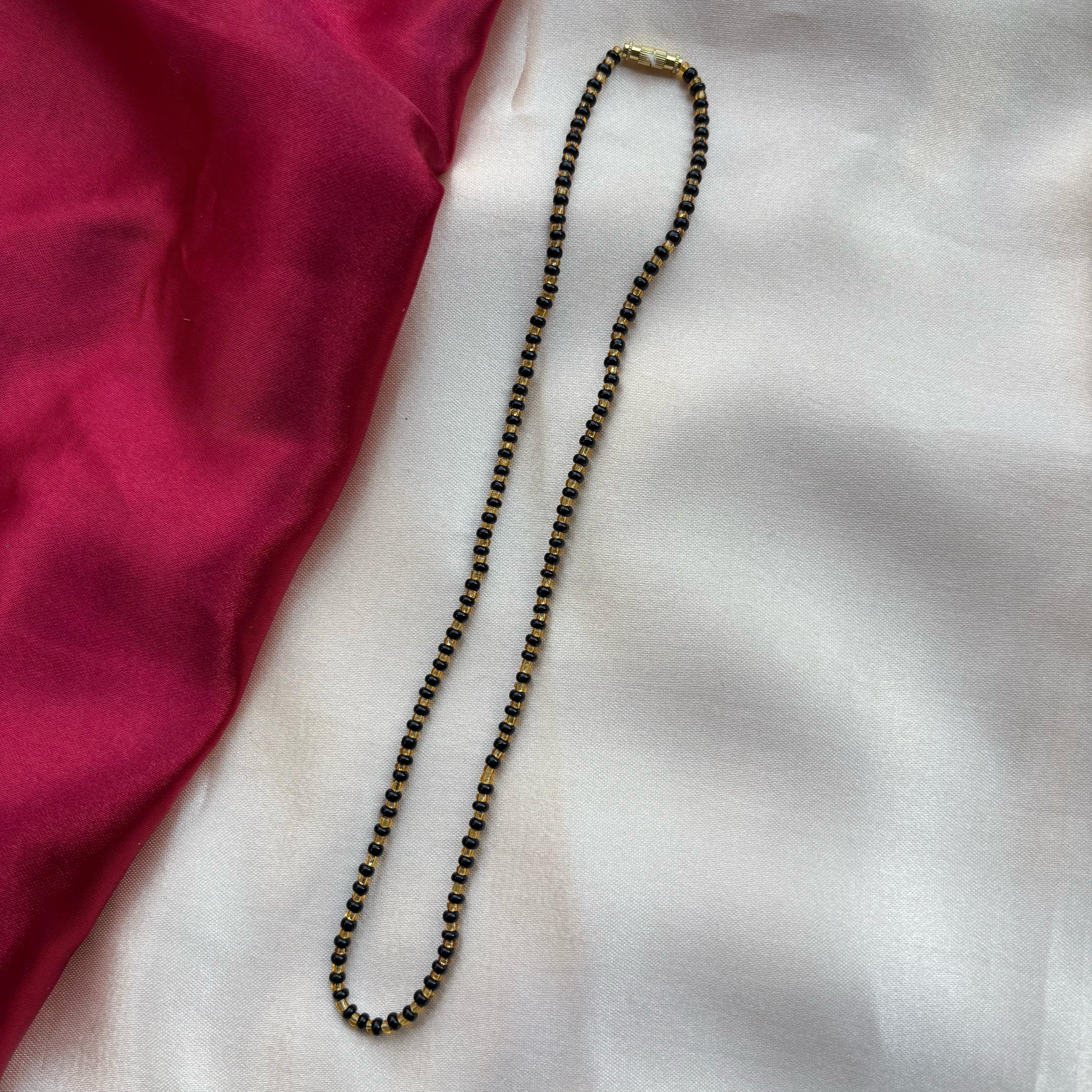 Handmade Black Gold Crystal Beaded Indian Asian Nazar Mangalsutra Necklace