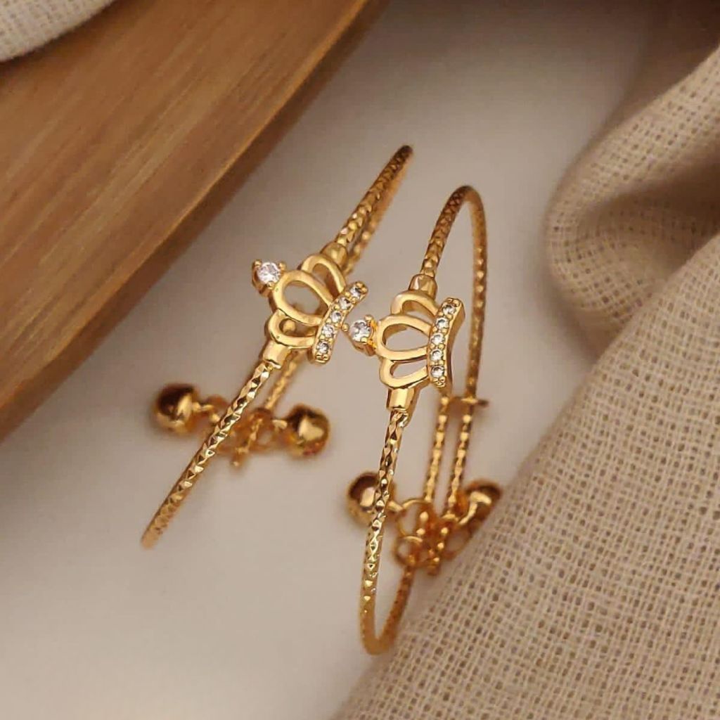 Zircon Crown Kids Charm Adjustable Brass Bracelet