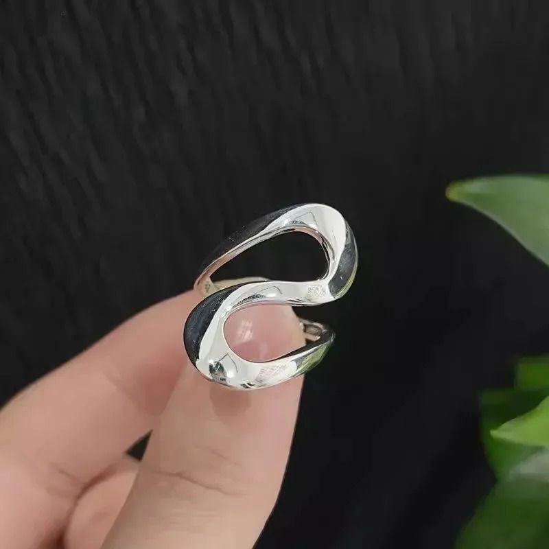 Infinity Loop Adjustable Ring Chunky Gold Statement Band