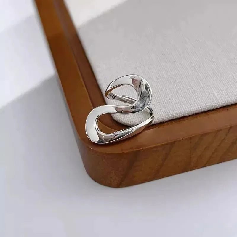 Infinity Loop Adjustable Ring Chunky Gold Statement Band