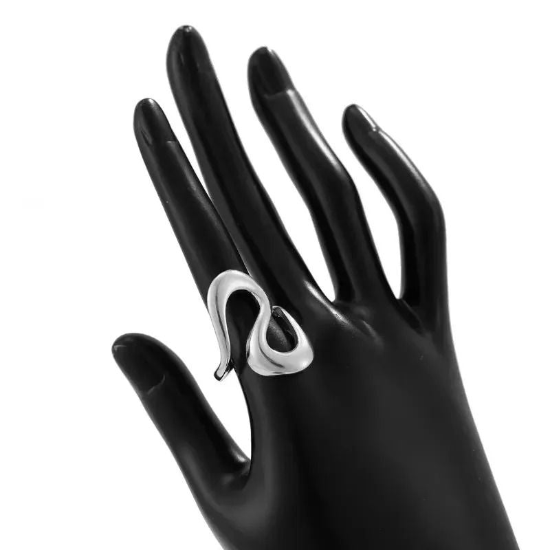 Infinity Loop Adjustable Ring Chunky Gold Statement Band