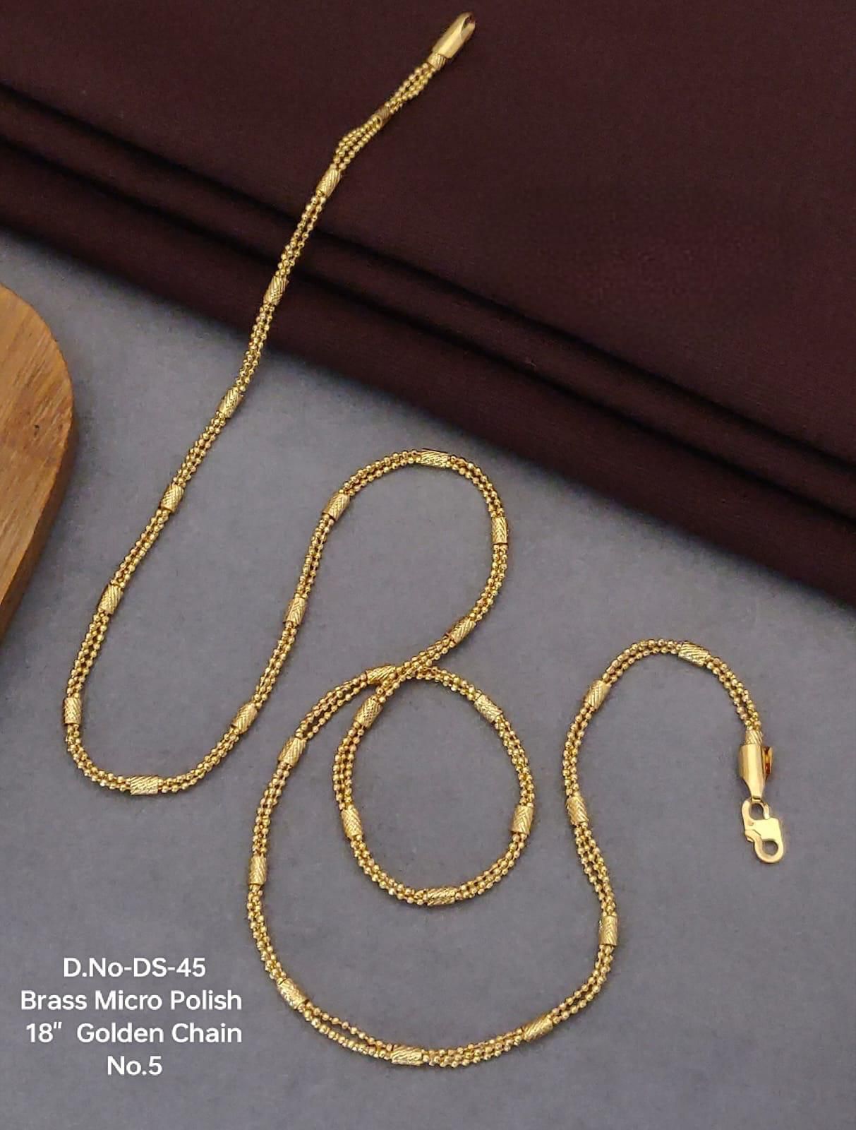 Two Strand Gold Brass Necklace for Women
