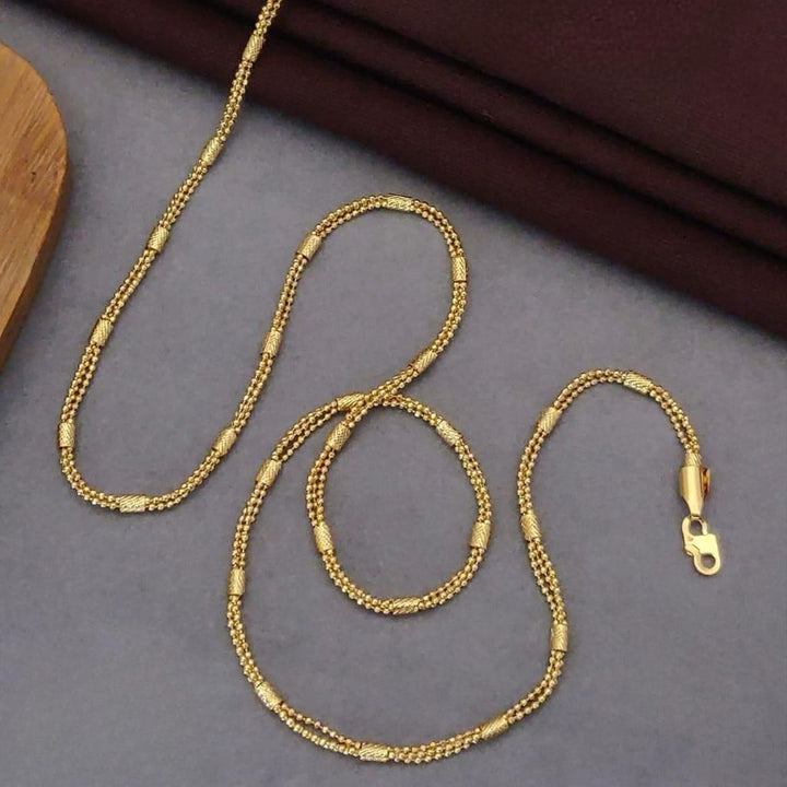 Two Strand Gold Brass Necklace for Women