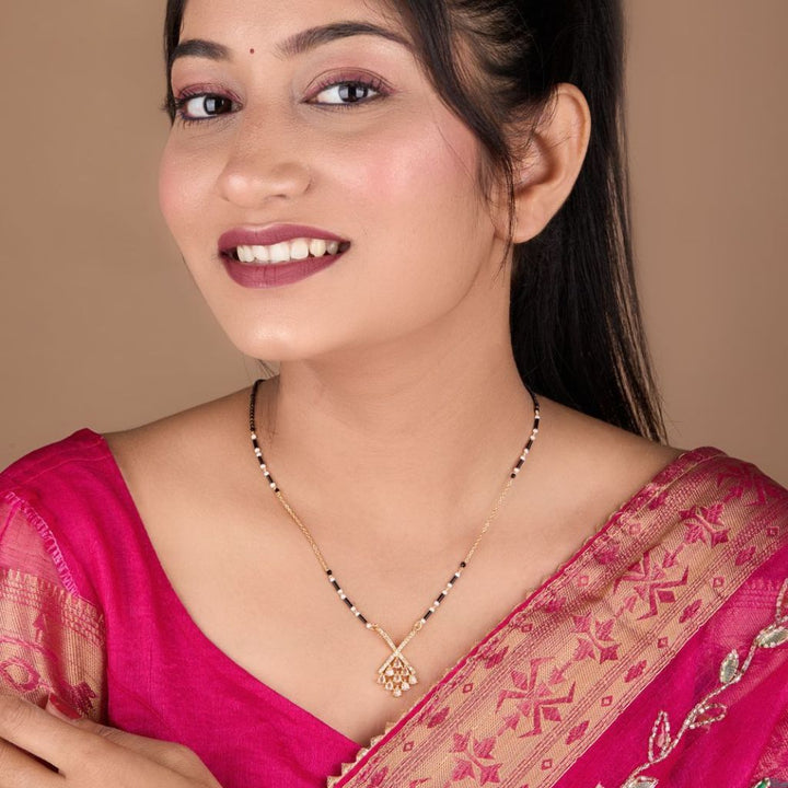 Elegant Pearl Drop Dokiya Mangalsutra Necklace