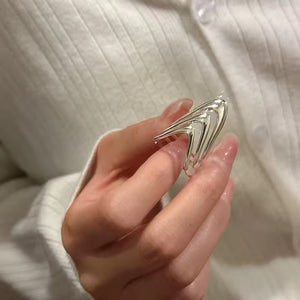 Abstract Wave Adjustable Statement Ring – The Colourful Aura
