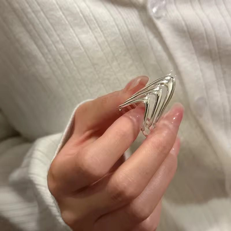 Abstract Wave Adjustable Statement Ring – The Colourful Aura