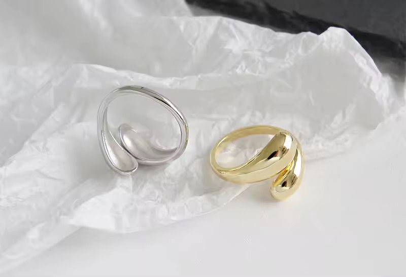 Minimal Open Curve Adjustable Gold/SIlver Ring