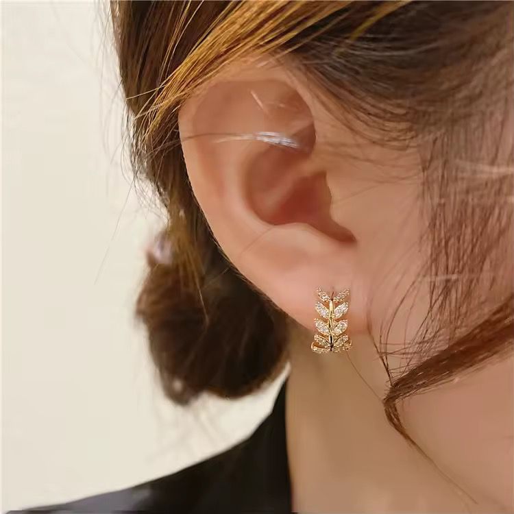 Leaf Blossom Hoop Gold & Silver Earrings
