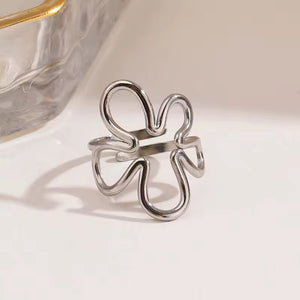 Abstract Blossom Adjustable Statement Ring – The Colourful Aura